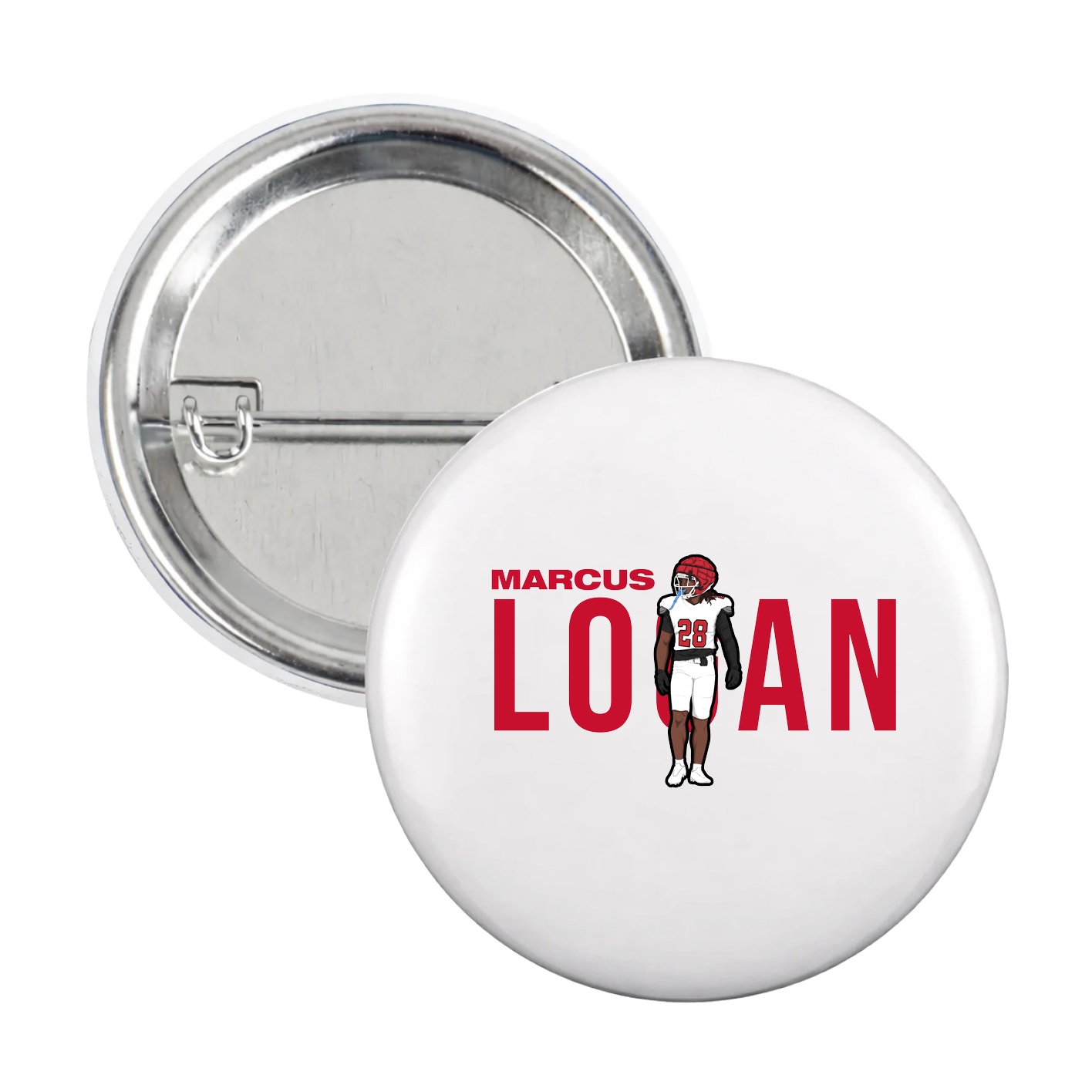 Game Day Button — Player Name in White