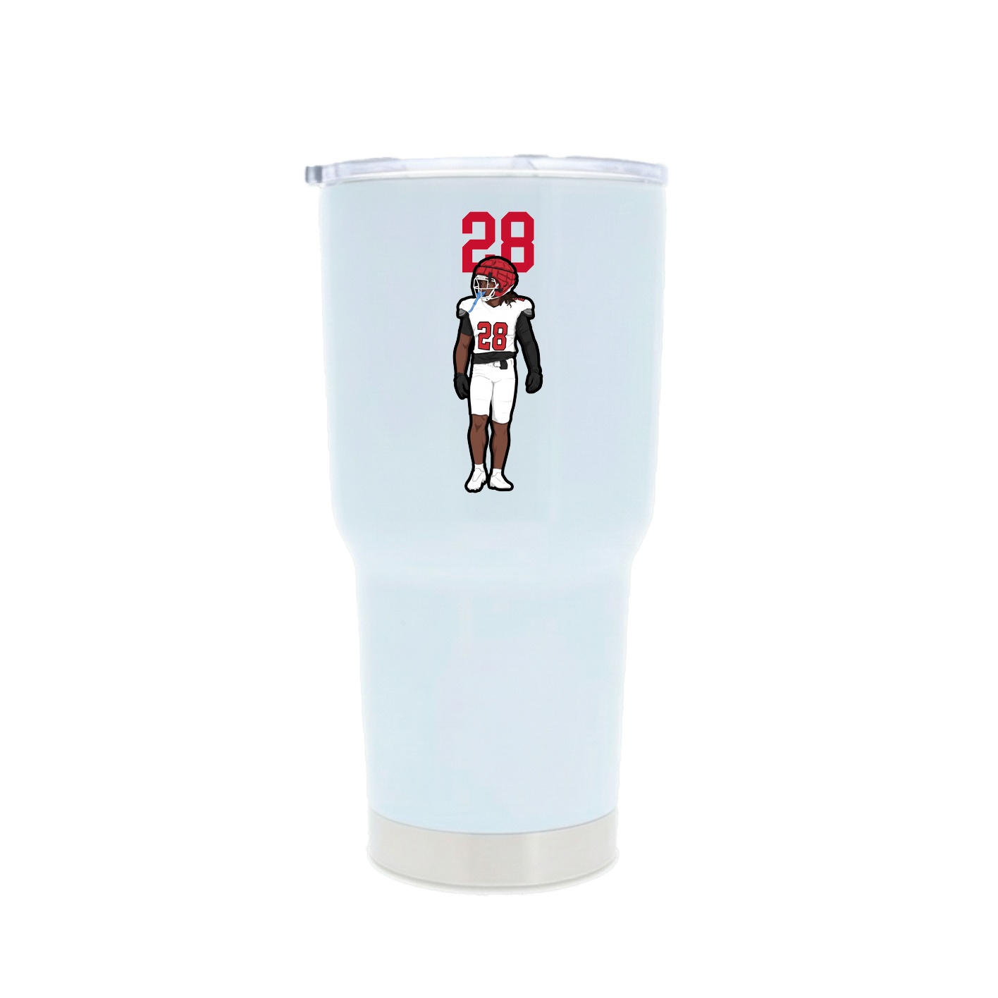 30oz Stainless Steel Tumbler — Number Top in White