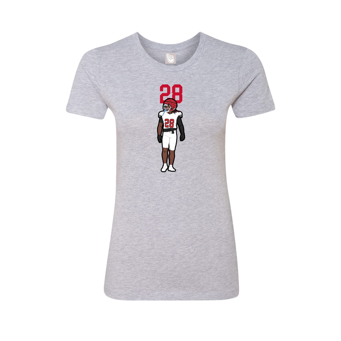 Fitted Women's Tee — Number Top in Grey