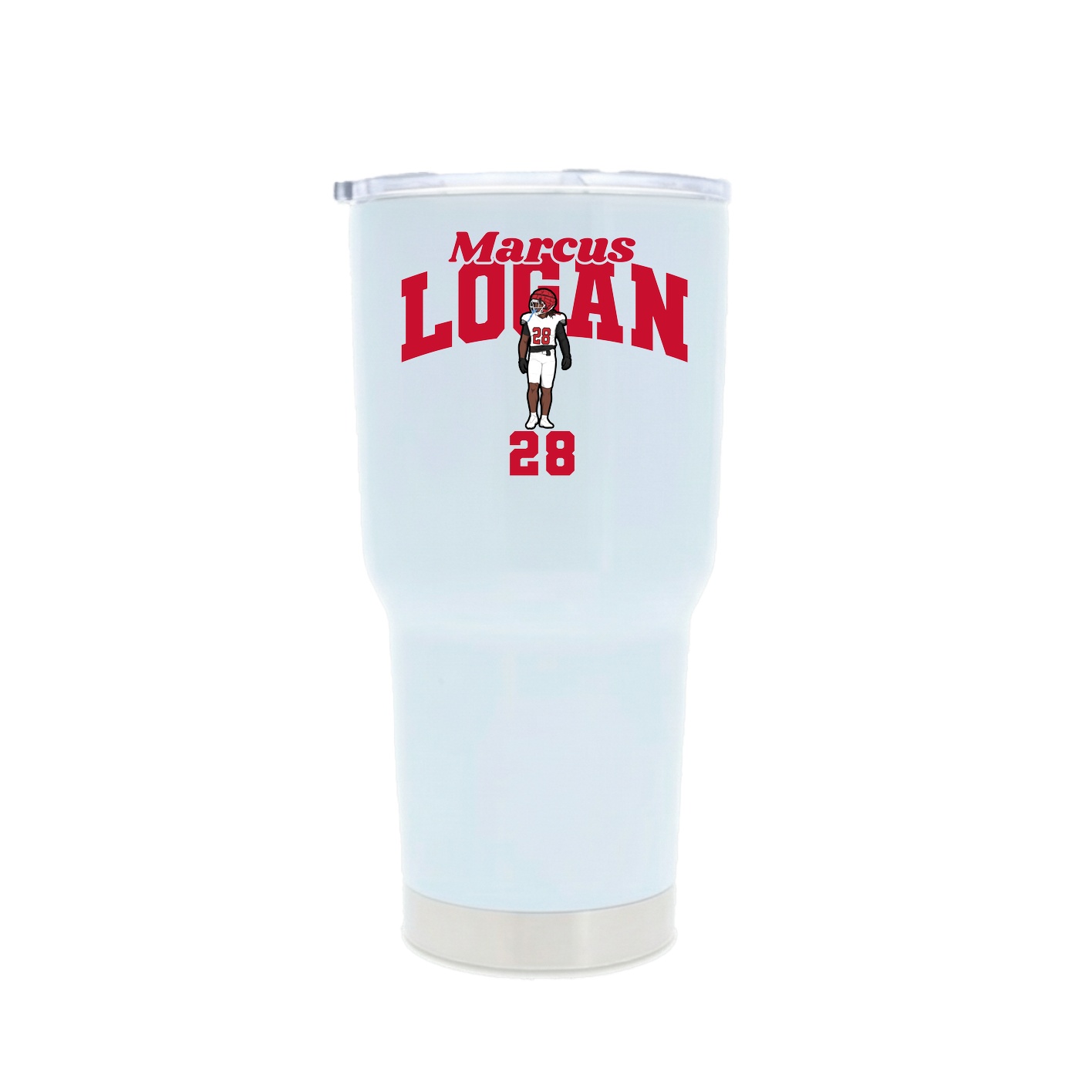 30oz Stainless Steel Tumbler — Signature Arch in White