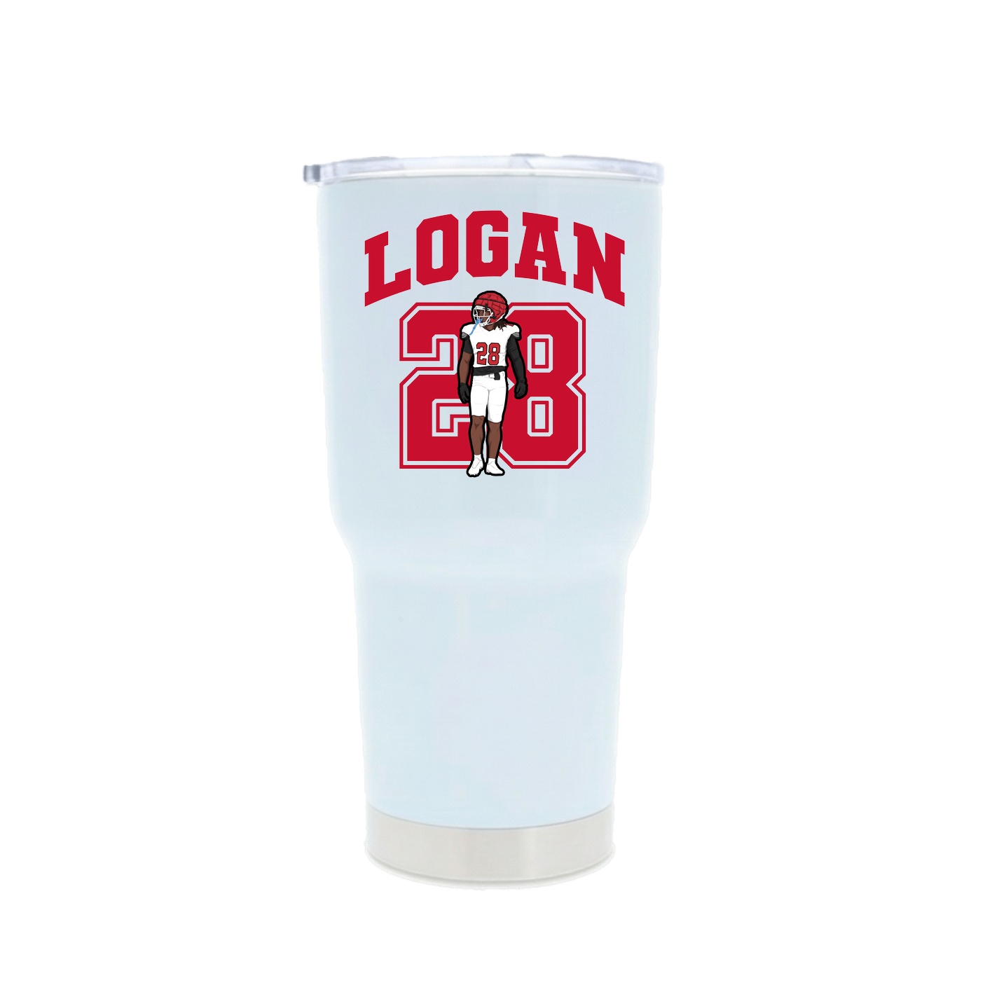 30oz Stainless Steel Tumbler — Number in White