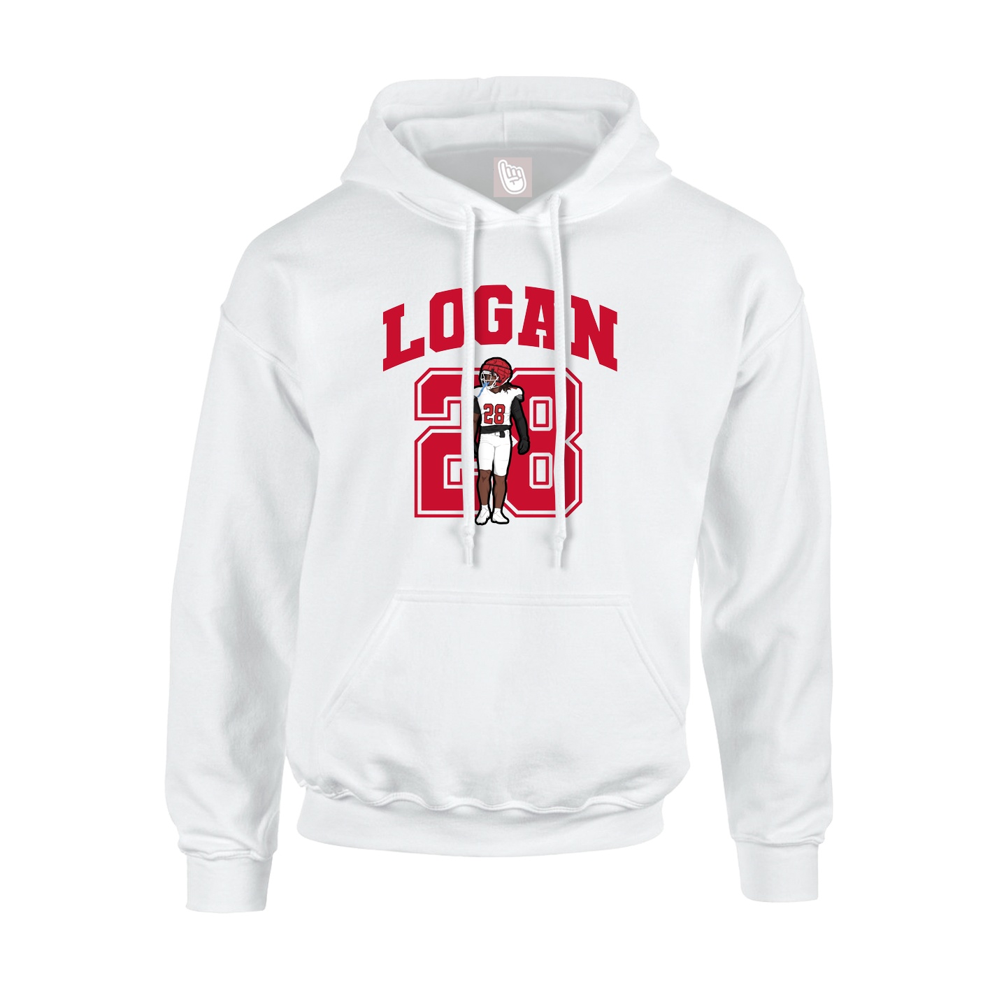 Hoodie — Number in White