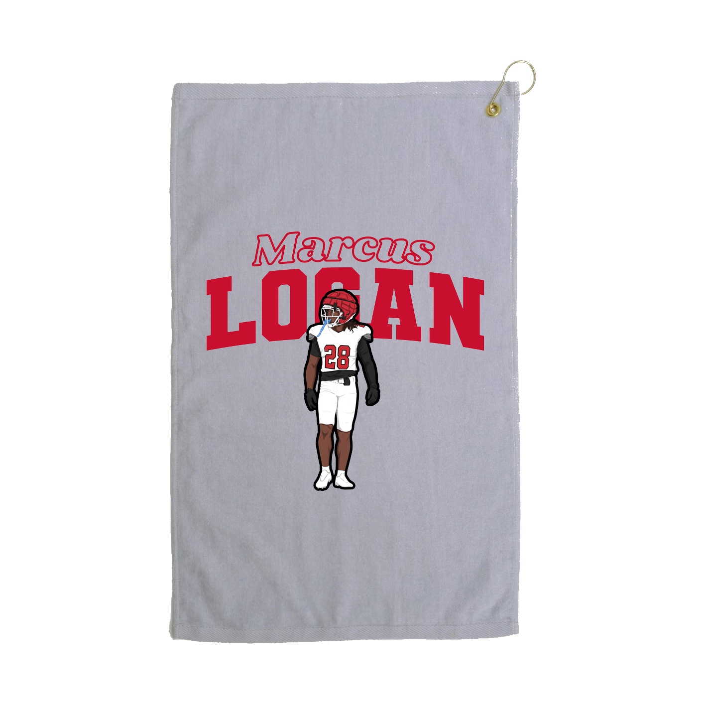 Golf Towel — Name Arch in Grey