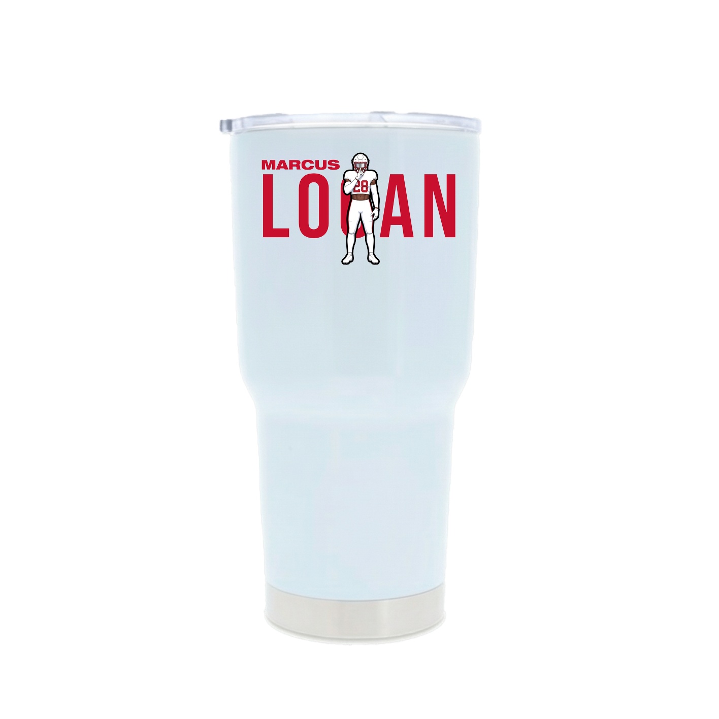30oz Stainless Steel Tumbler — Player Name in White