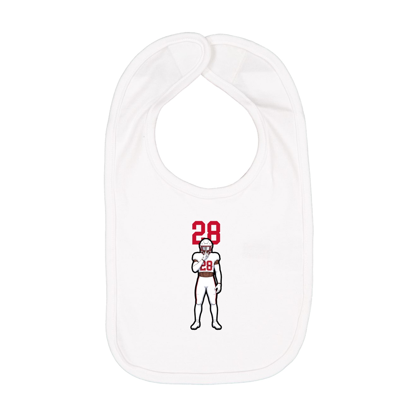 Infant Bib — Number Top in White