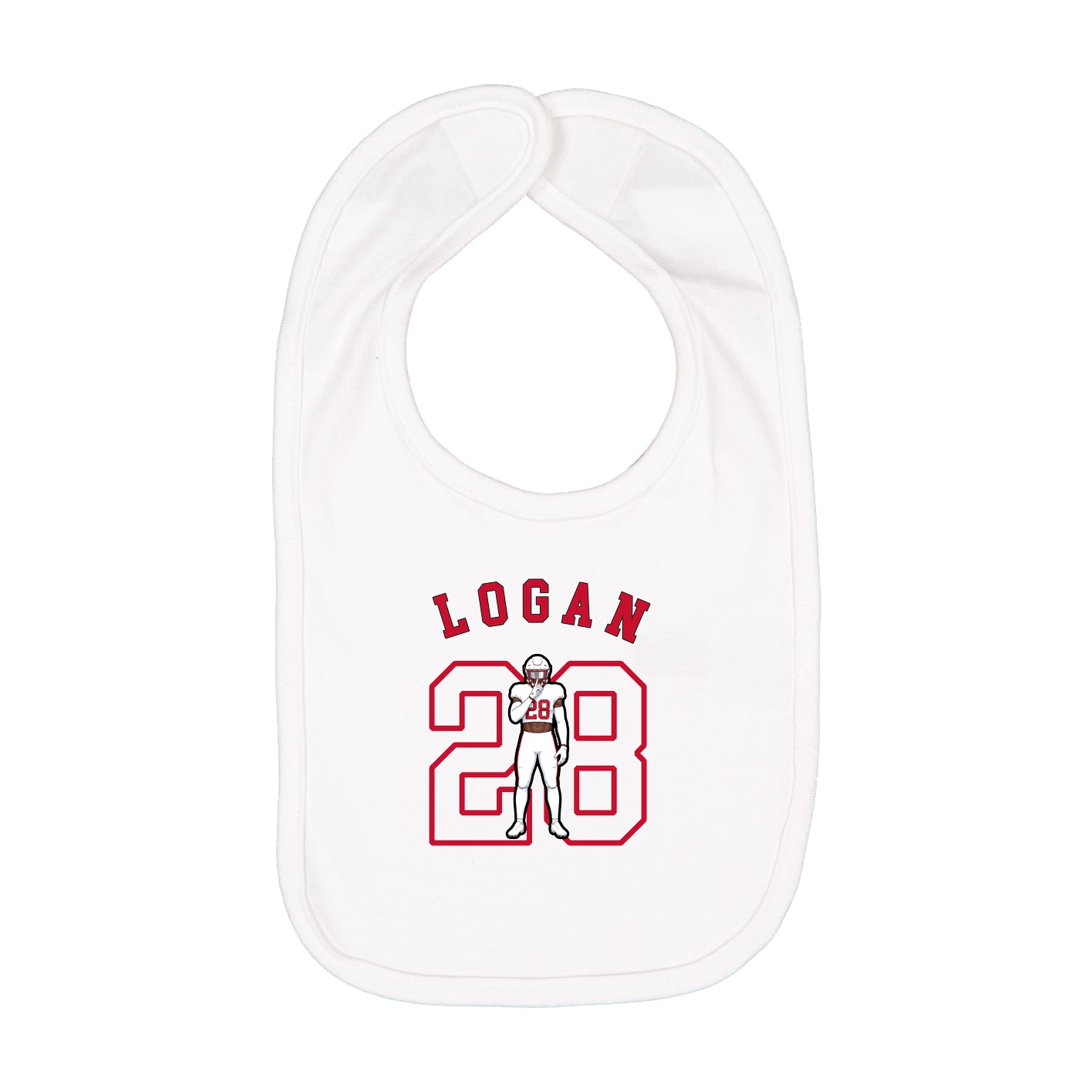 Infant Bib — Shirsey Arch in White