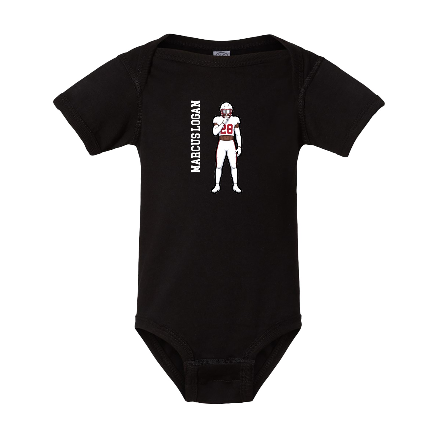 Baby Onesie — Name Vertical in Black