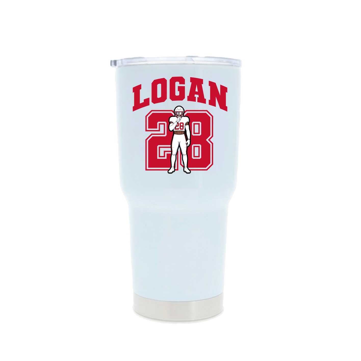 30oz Stainless Steel Tumbler — Number in White