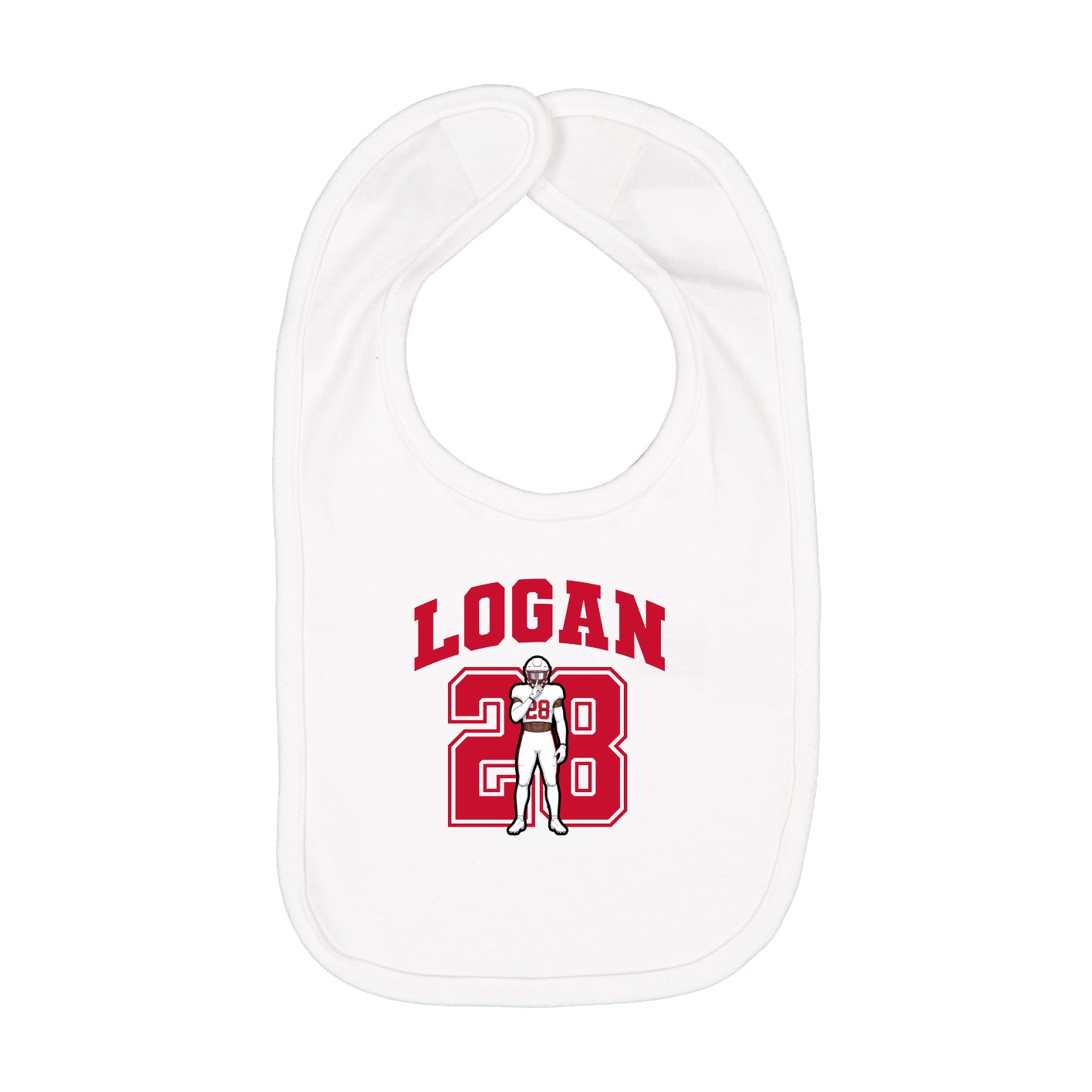 Infant Bib — Number in White