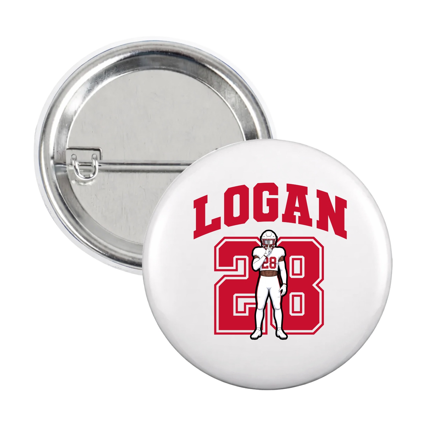 Game Day Button — Number in White