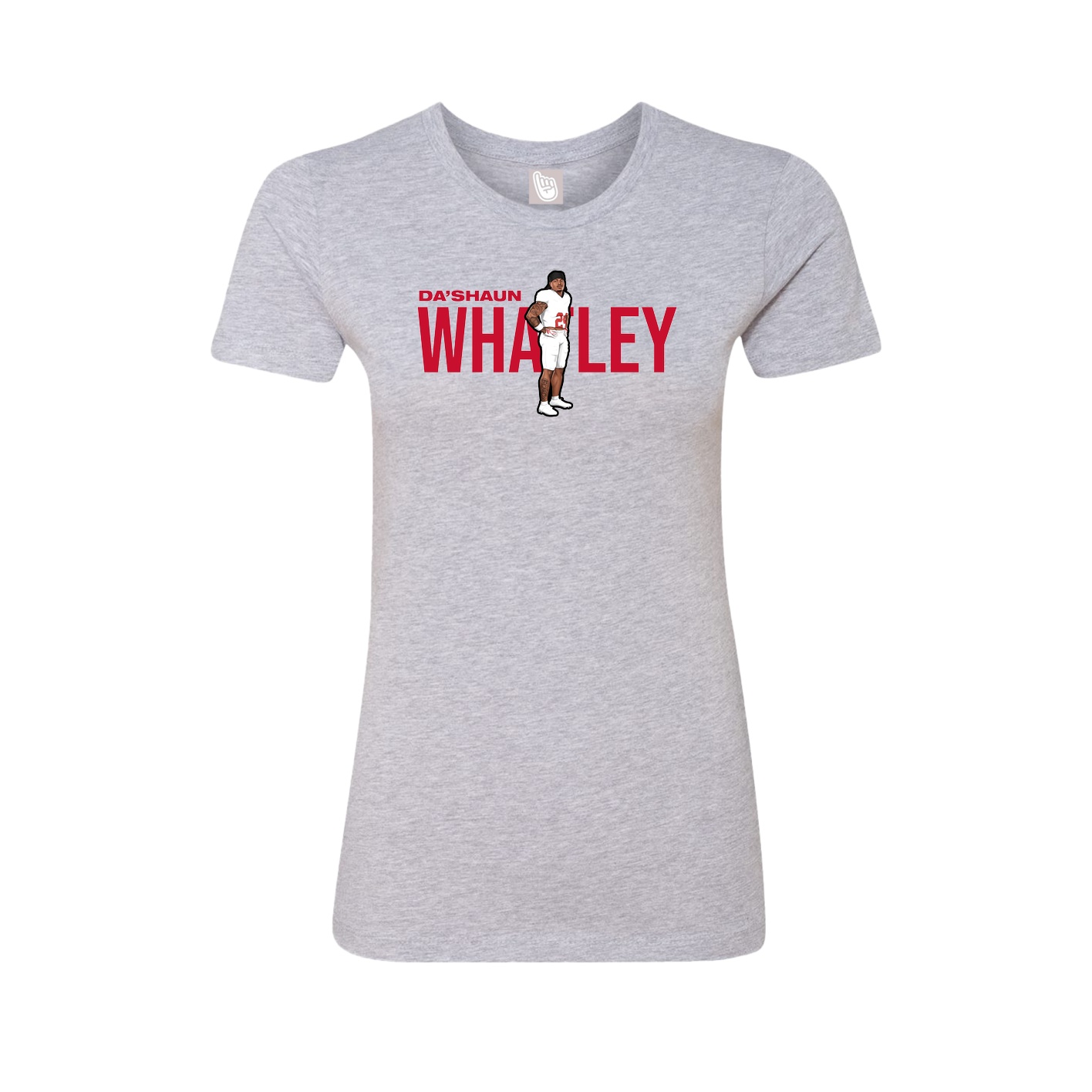 Fitted Women's Tee — Player Name in Grey