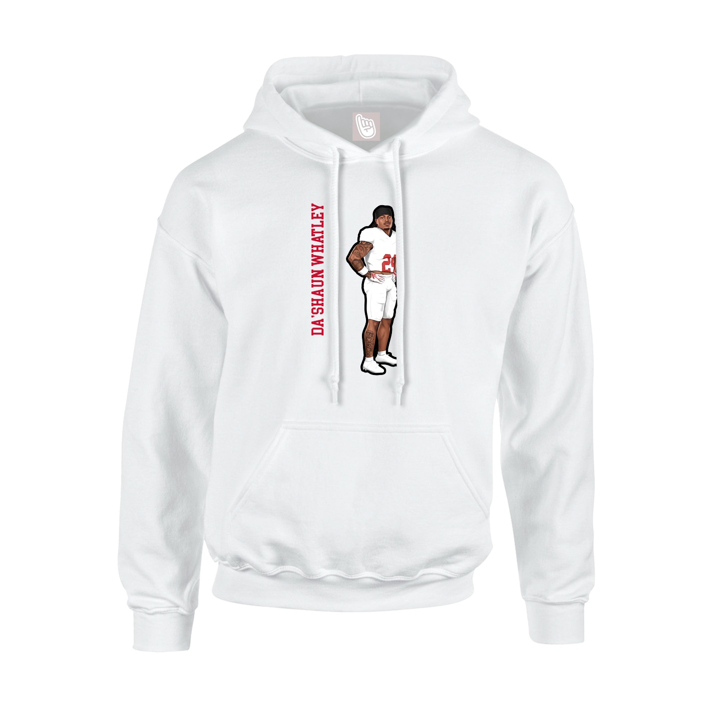Youth Hoodie — Name Vertical in White