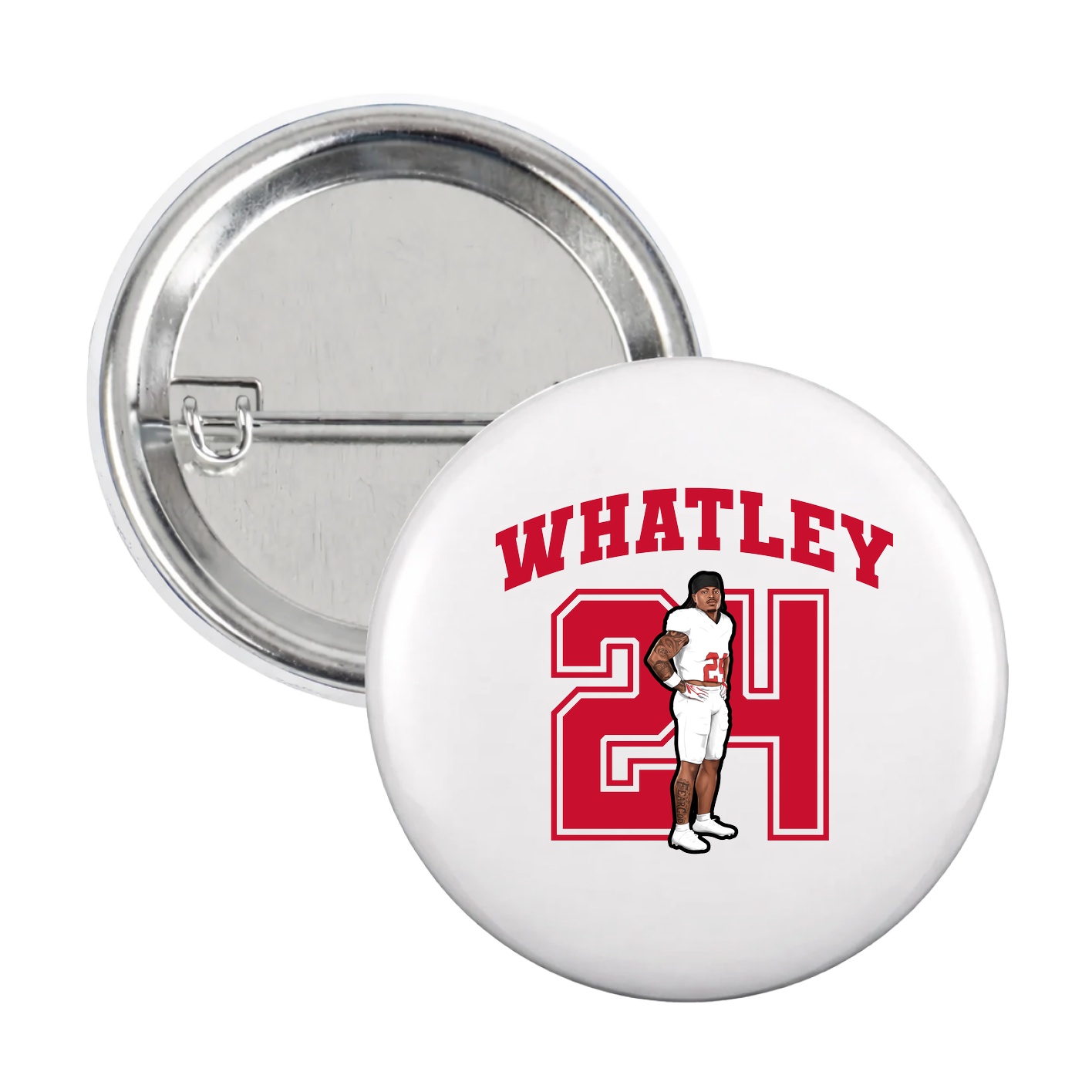 Game Day Button — Number in White