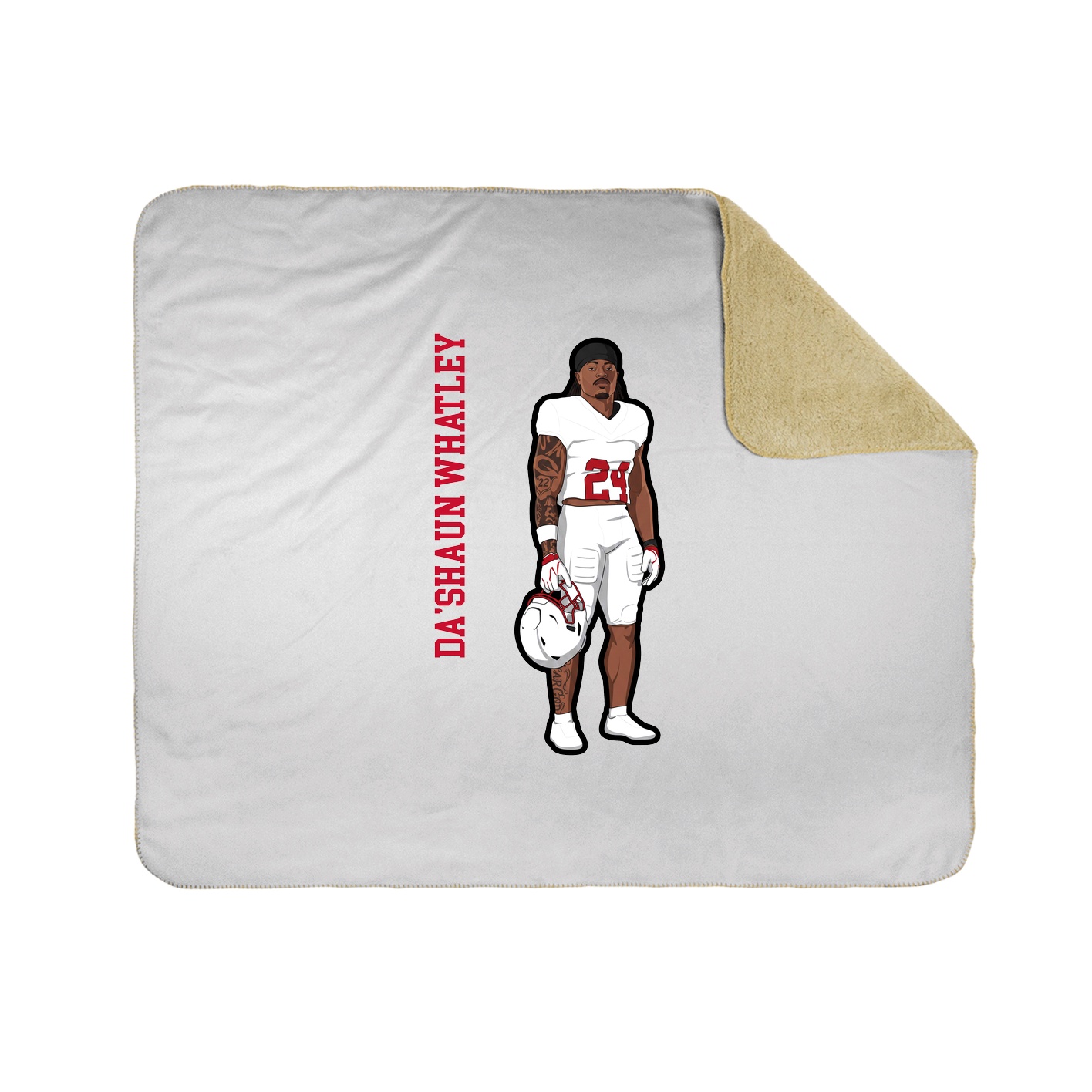 Throw Blanket — Name Vertical in White