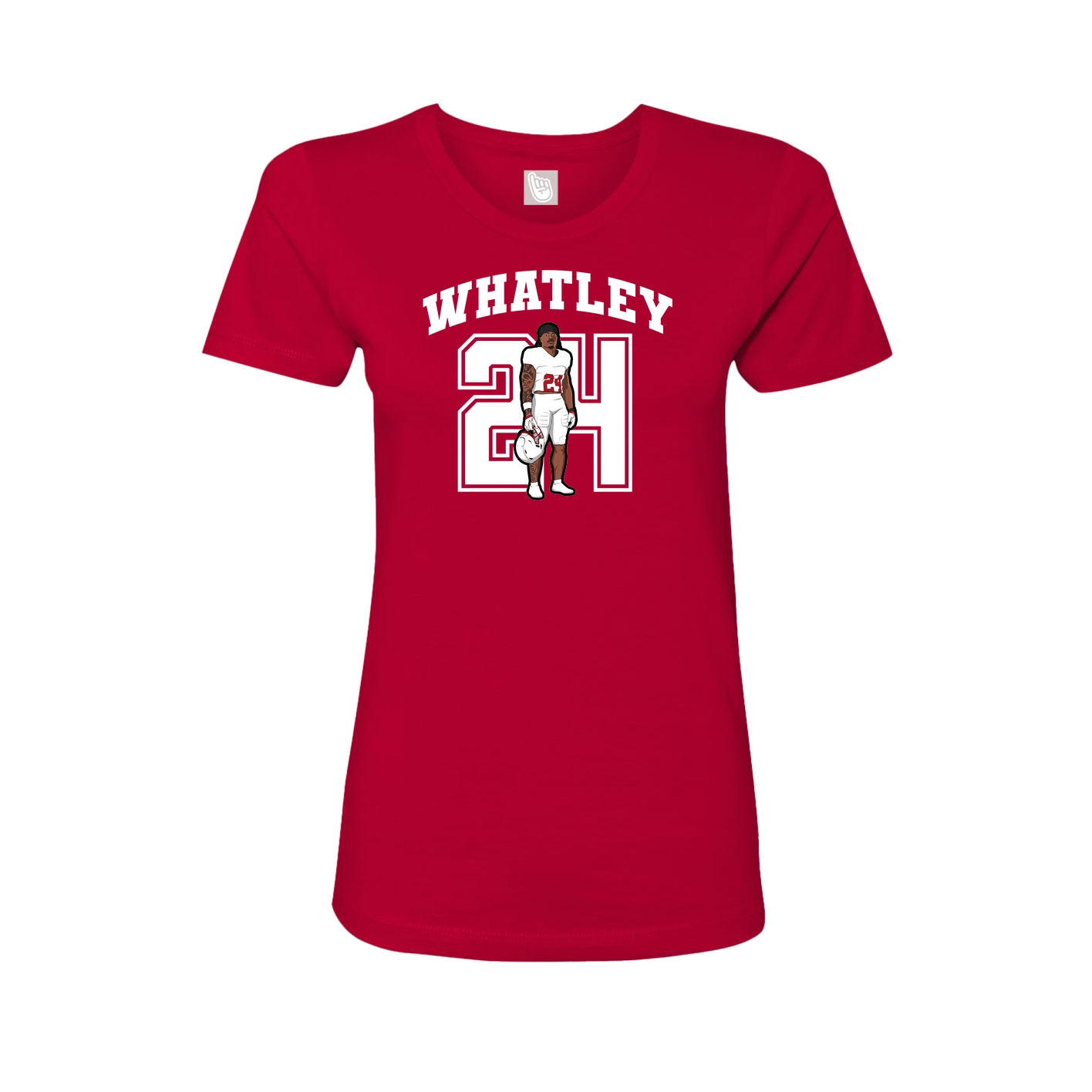 Fitted Women's Tee — Number in Red