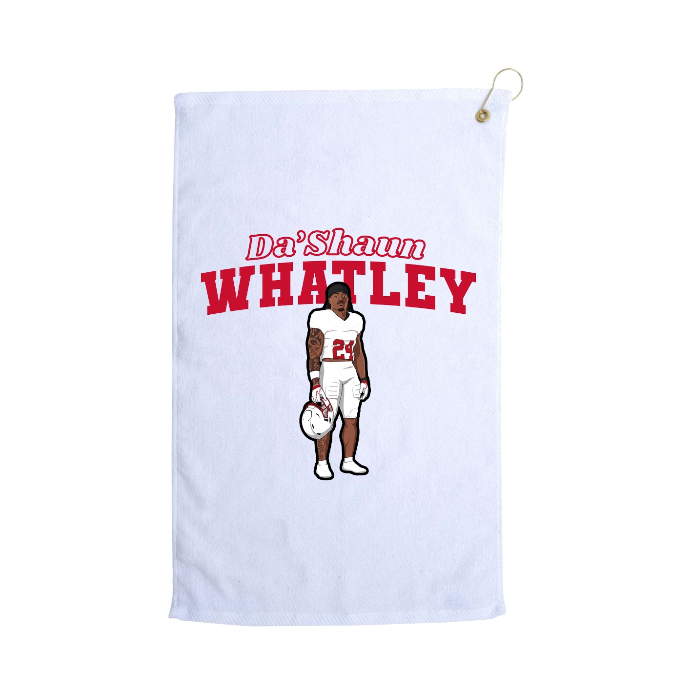 Golf Towel — Name Arch in White