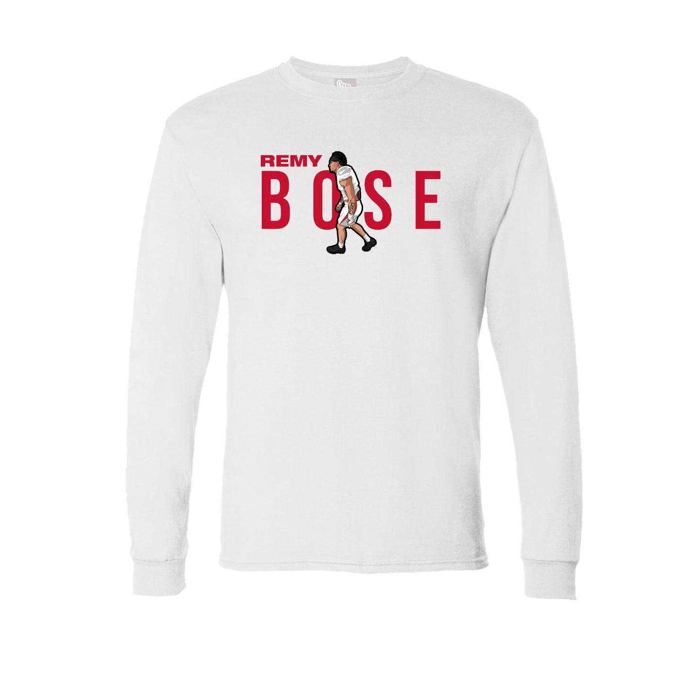 Long Sleeve Tee — Player Name in White
