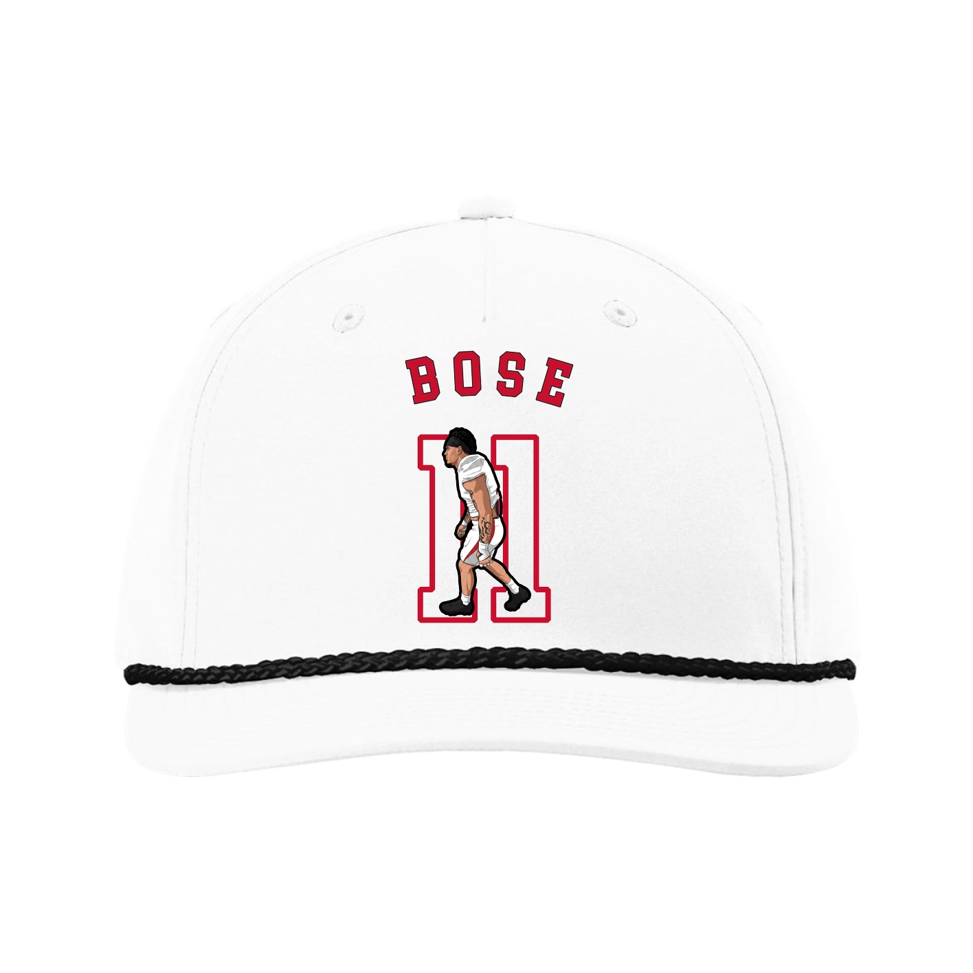 Five-Panel Classic Rope Cap — Shirsey Arch in White