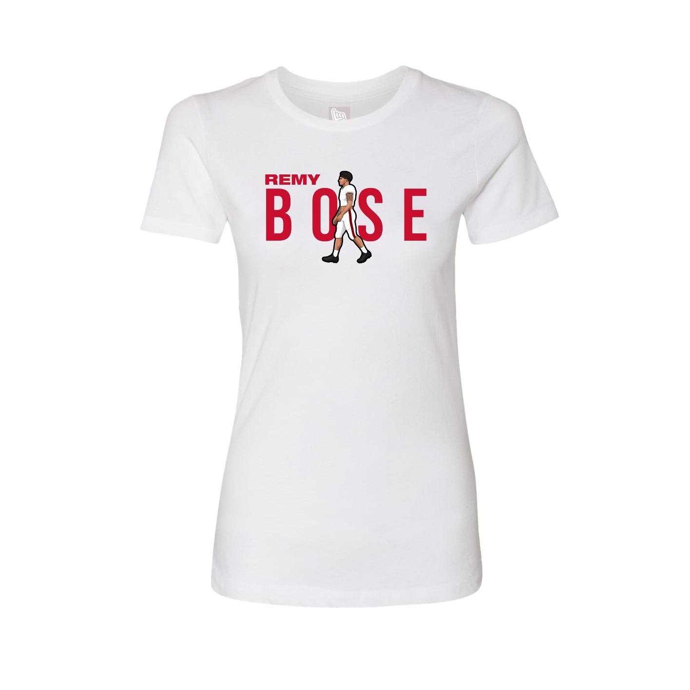 Fitted Women's Tee — Player Name in White