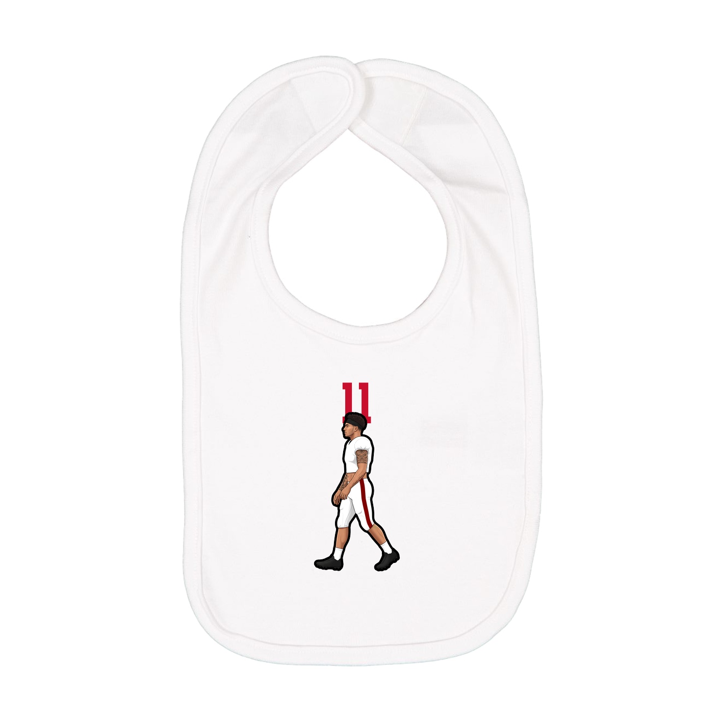 Infant Bib — Number Top in White