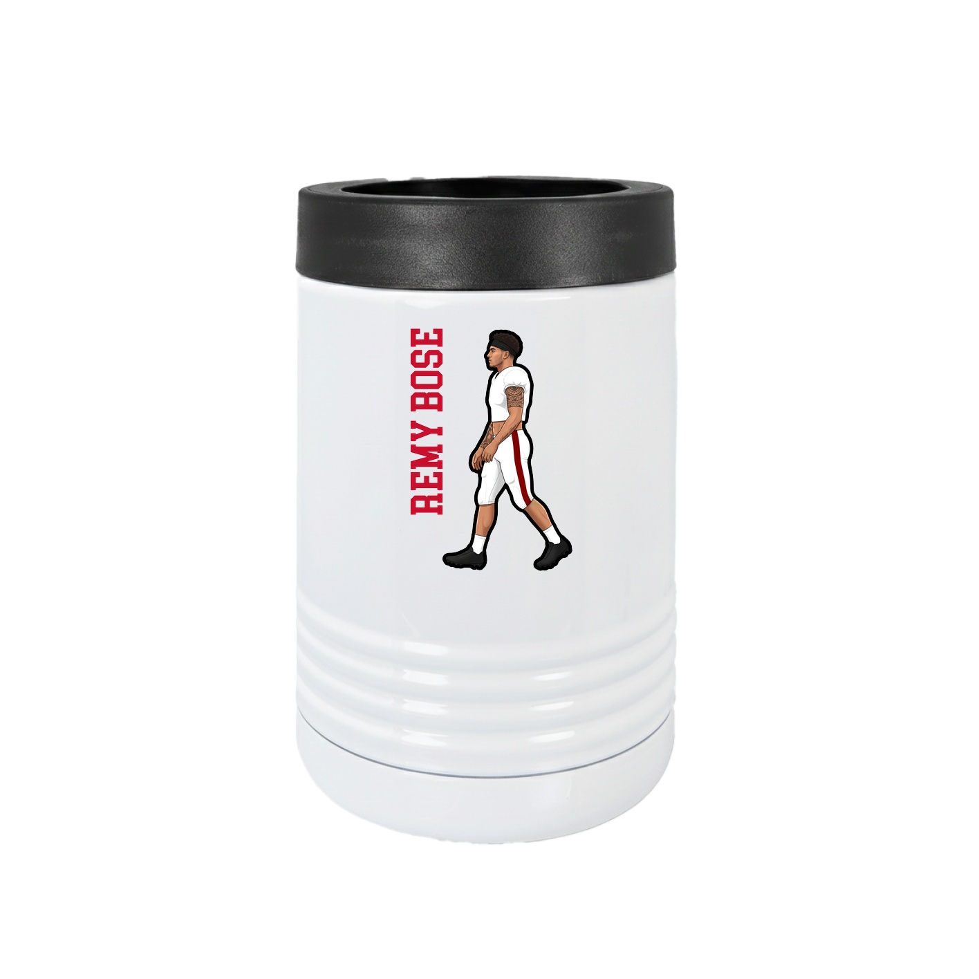 Beverage Holder — Name Vertical in White
