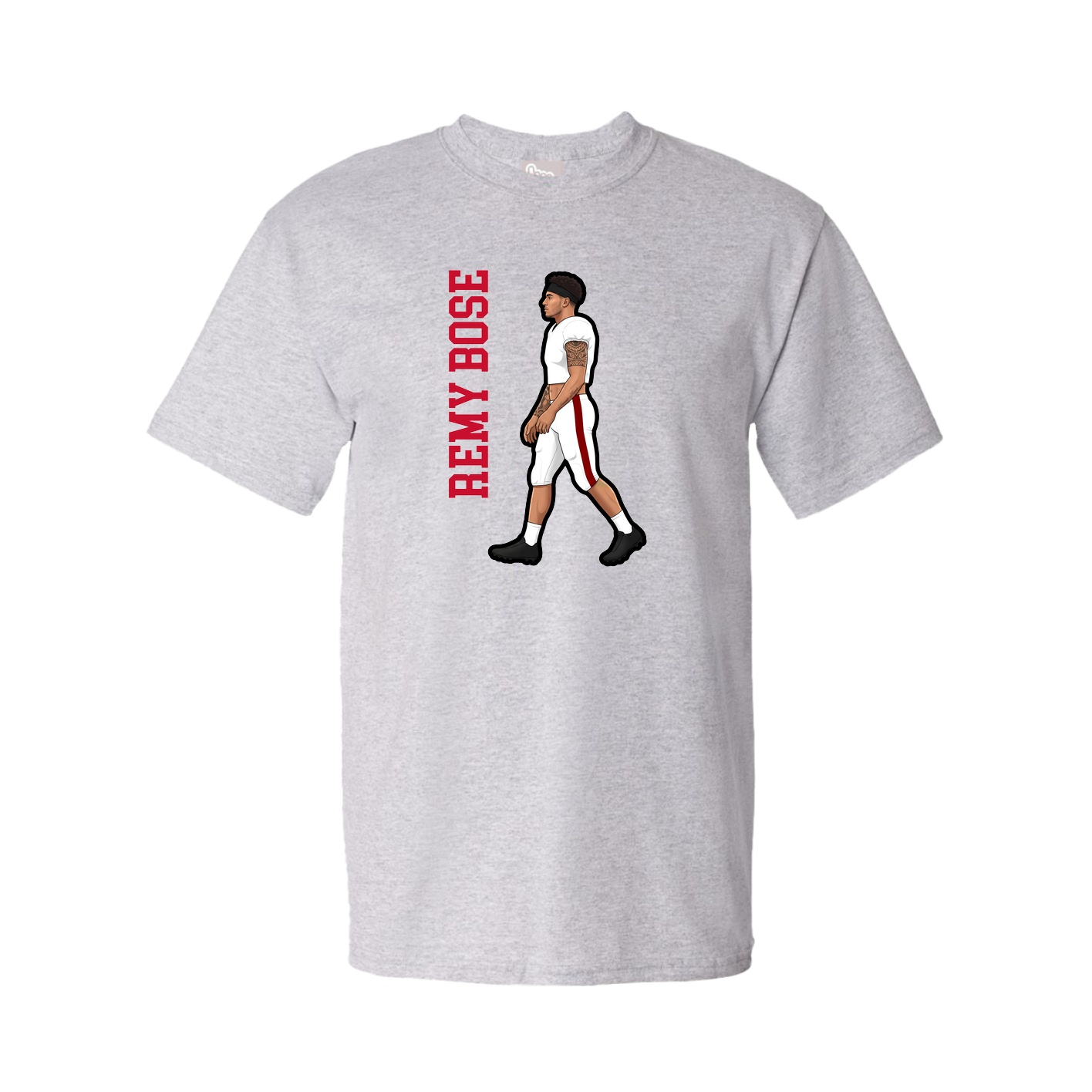 Youth Tee — Name Vertical in Grey