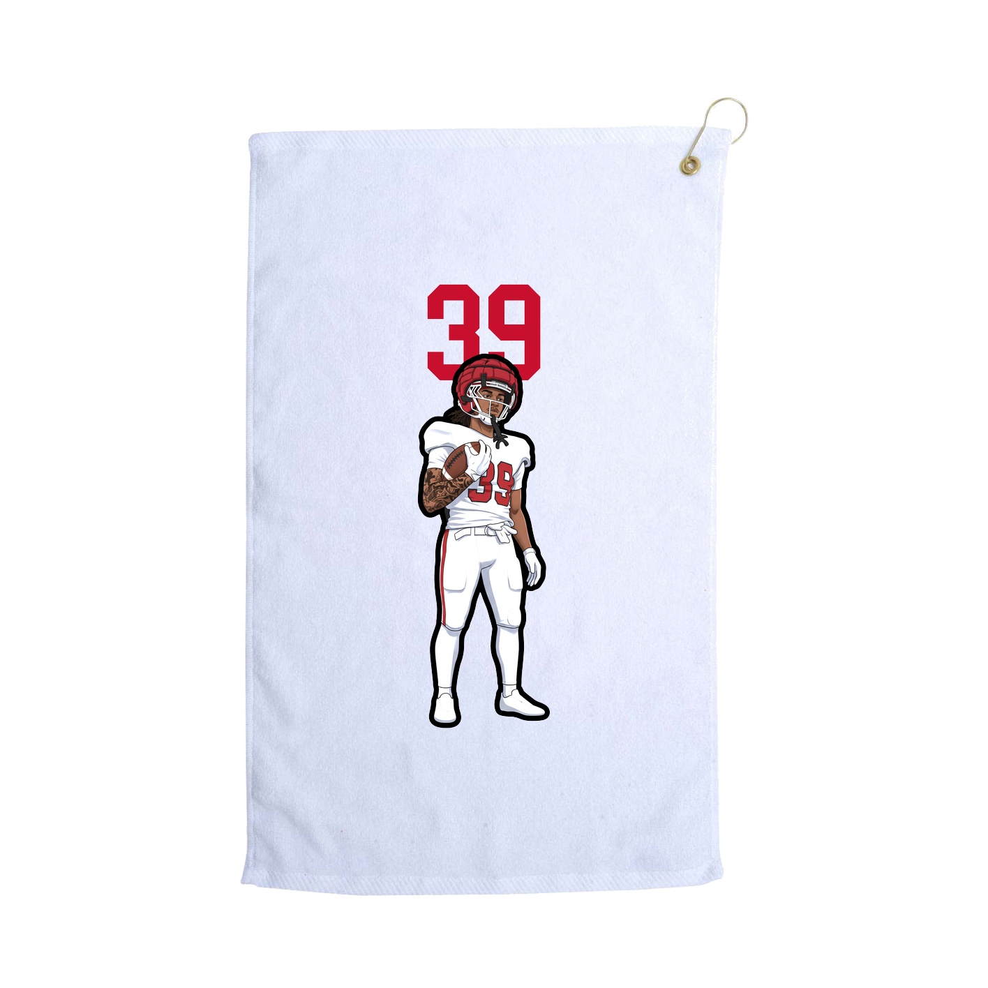 Golf Towel — Number Top in White