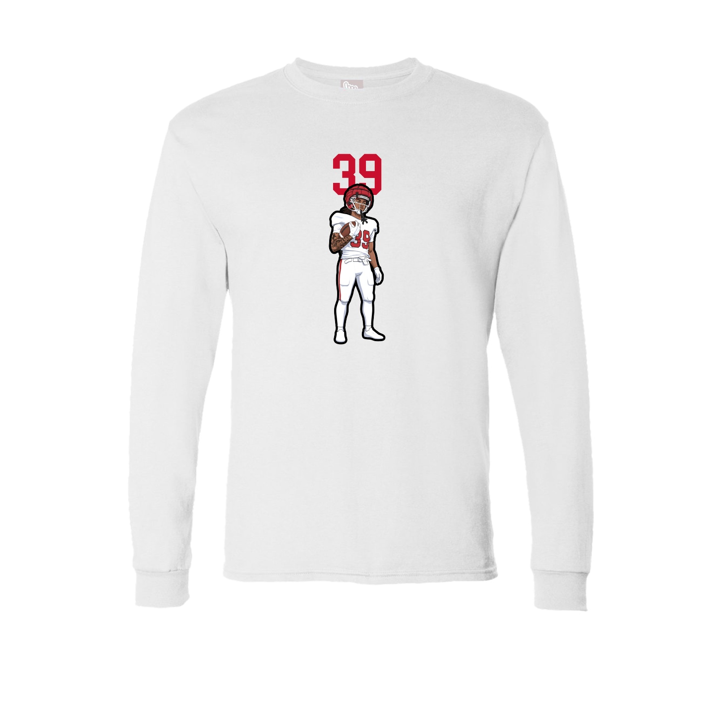 Long Sleeve Tee — Number Top in White