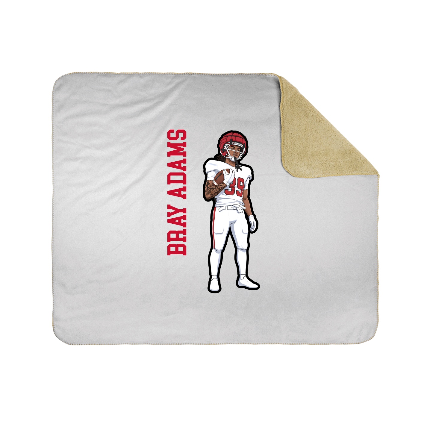Throw Blanket — Name Vertical in White