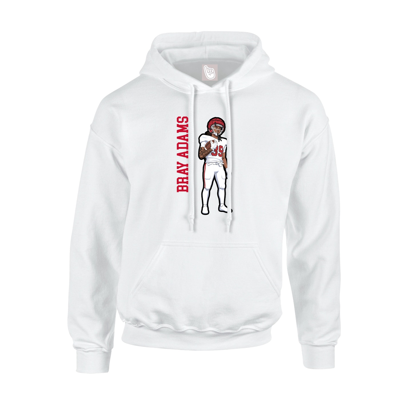 Hoodie — Name Vertical in White