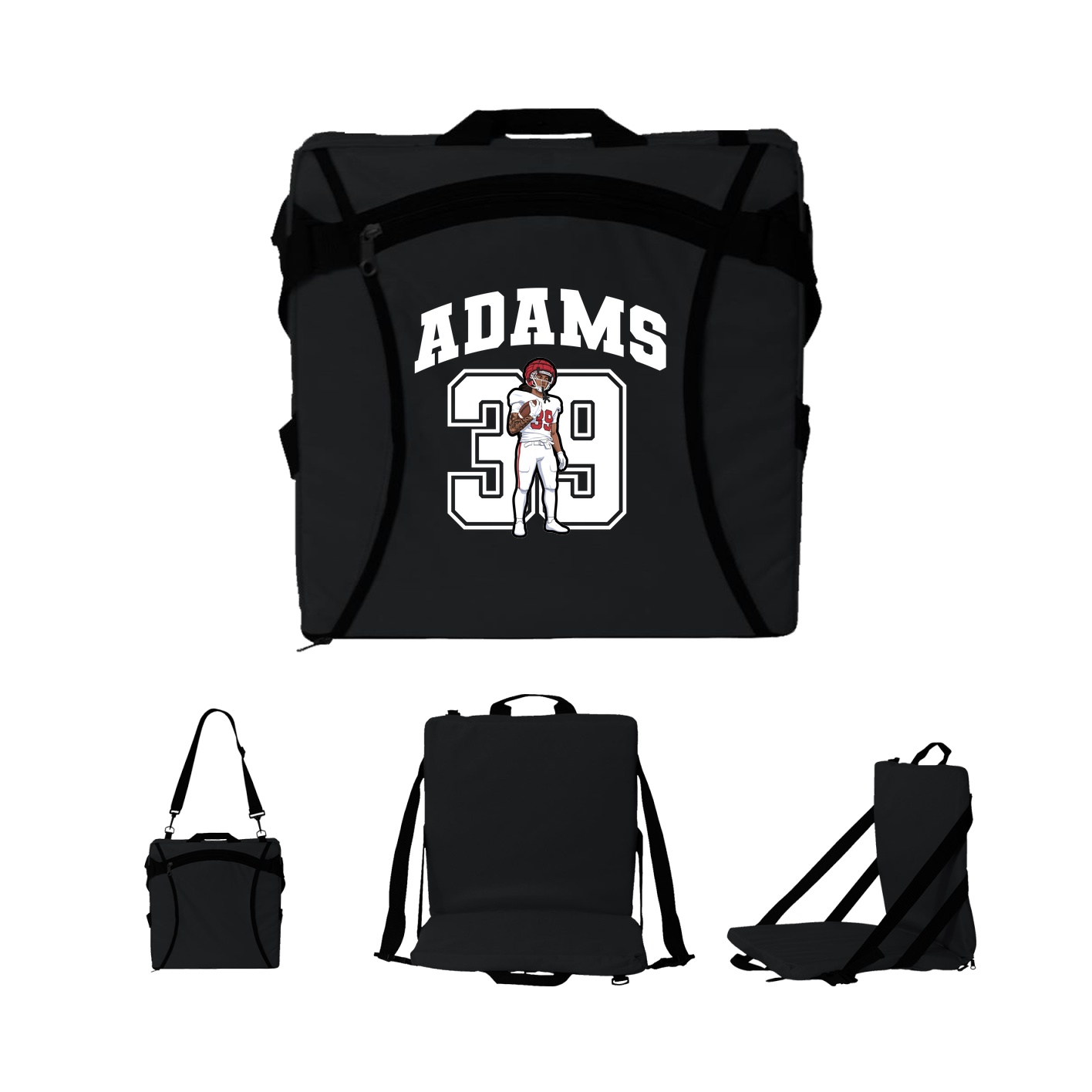 Folding Stadium Seat — Number in Black