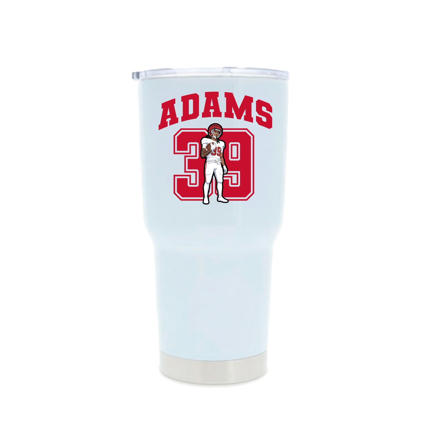 30oz Stainless Steel Tumbler — Number in White