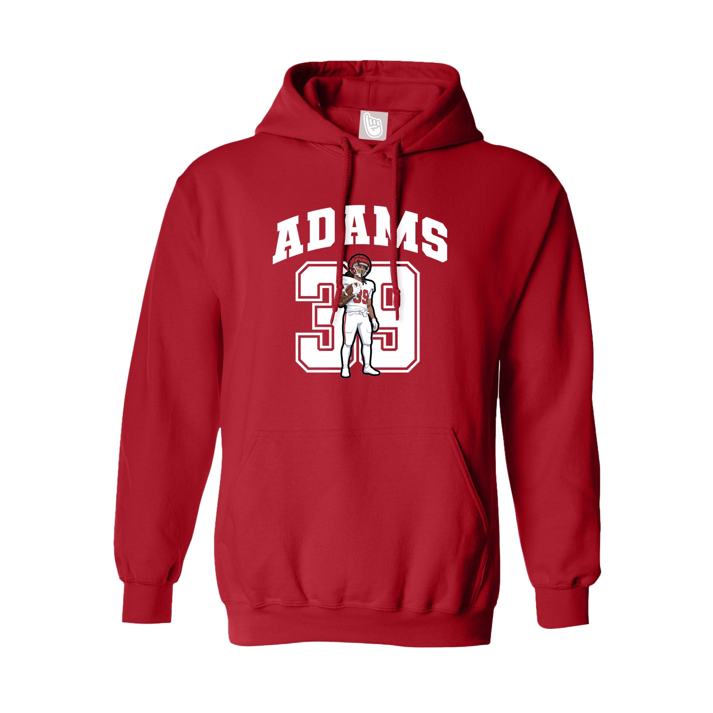 Youth Hoodie — Number in Red