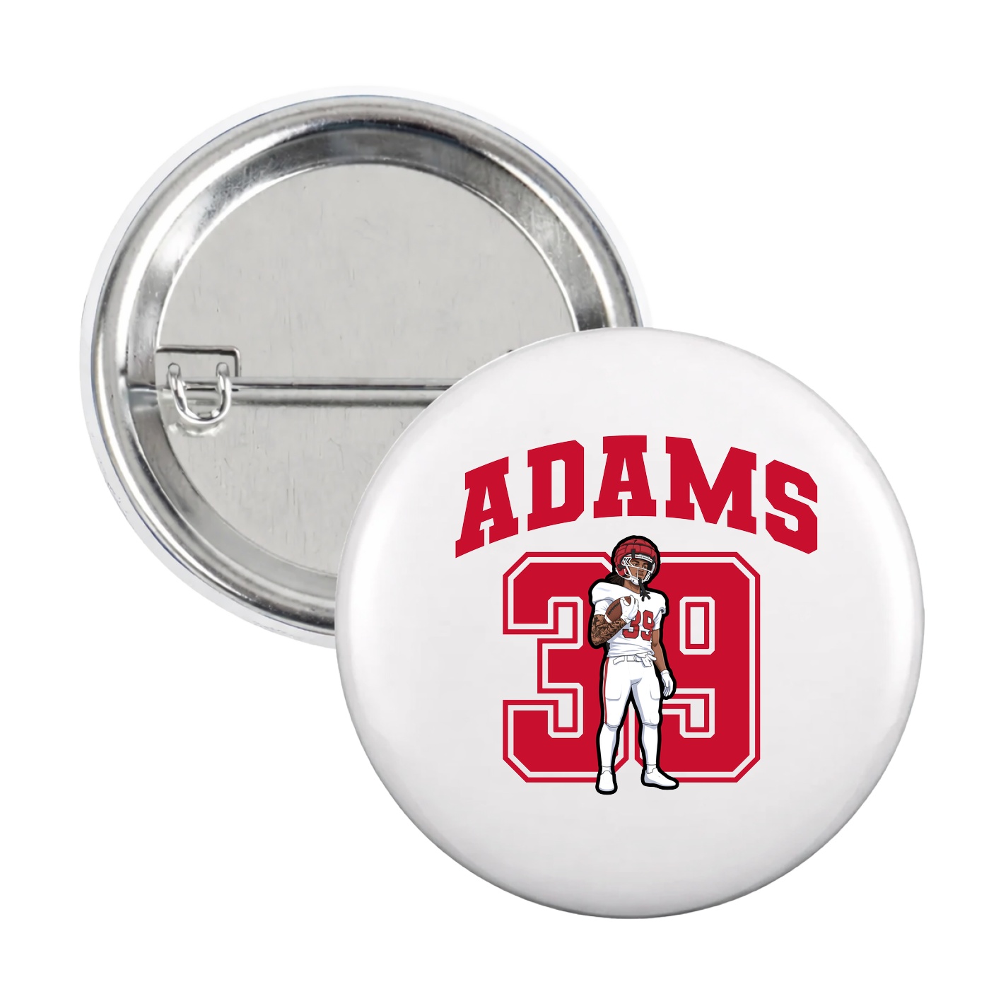 Game Day Button — Number in White