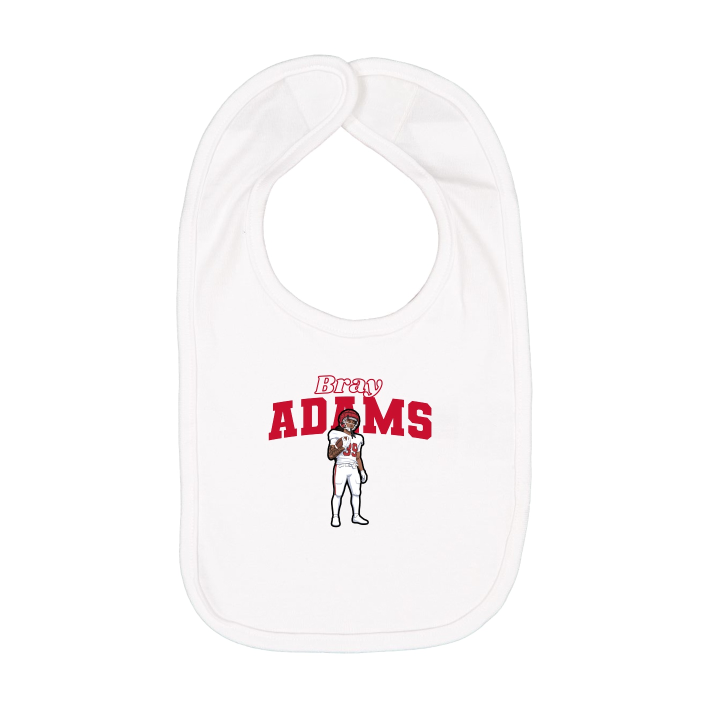 Infant Bib — Name Arch in White