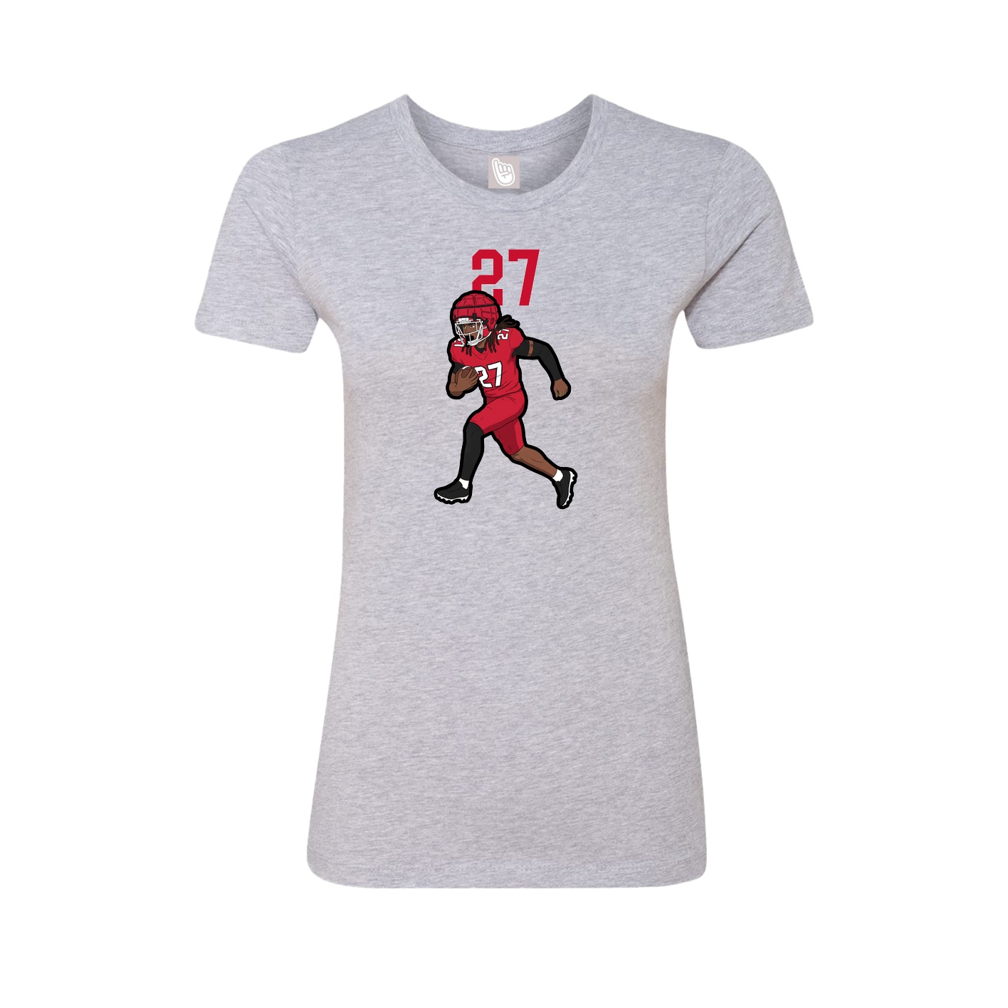 Fitted Women's Tee — Number Top in Grey