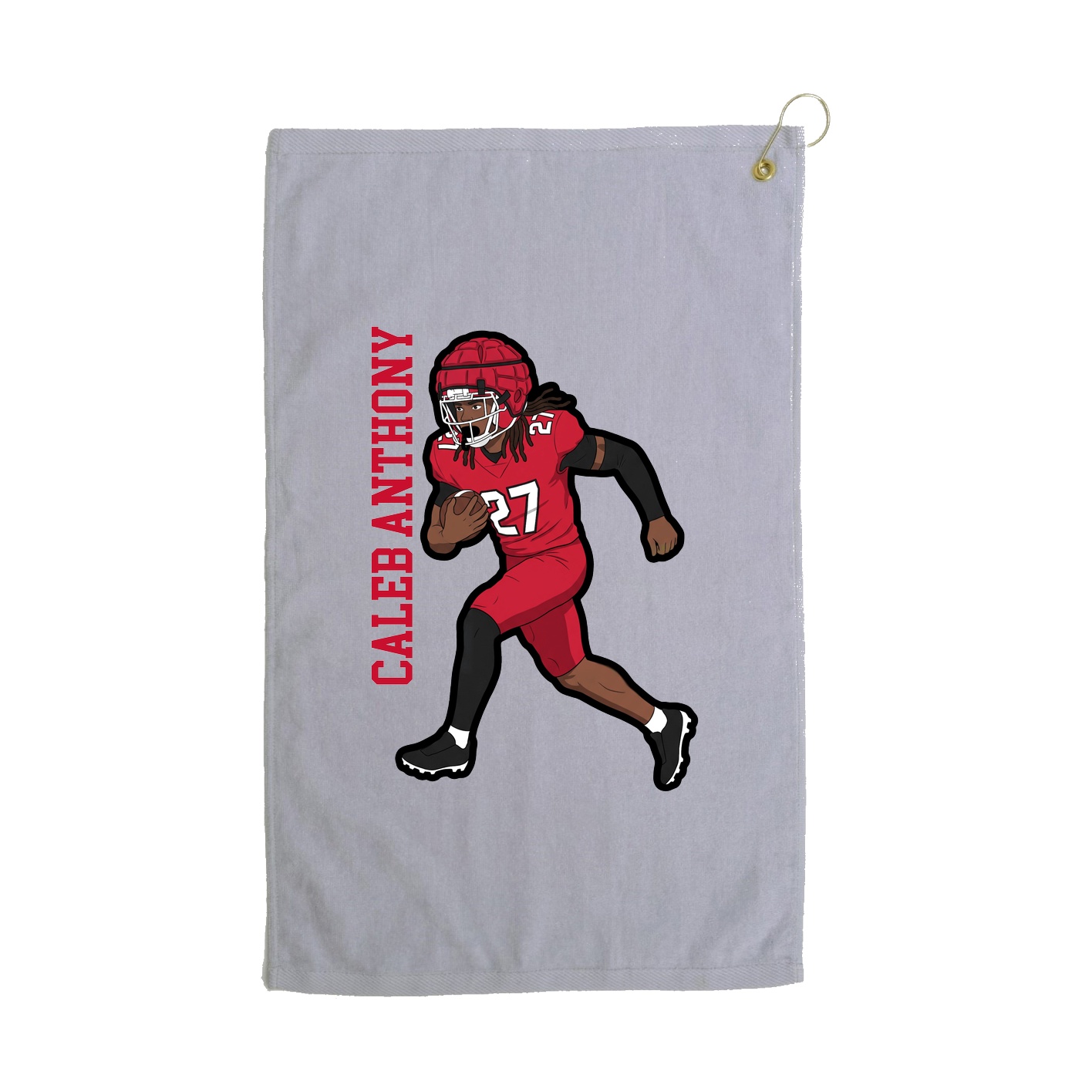 Golf Towel — Name Vertical in Grey