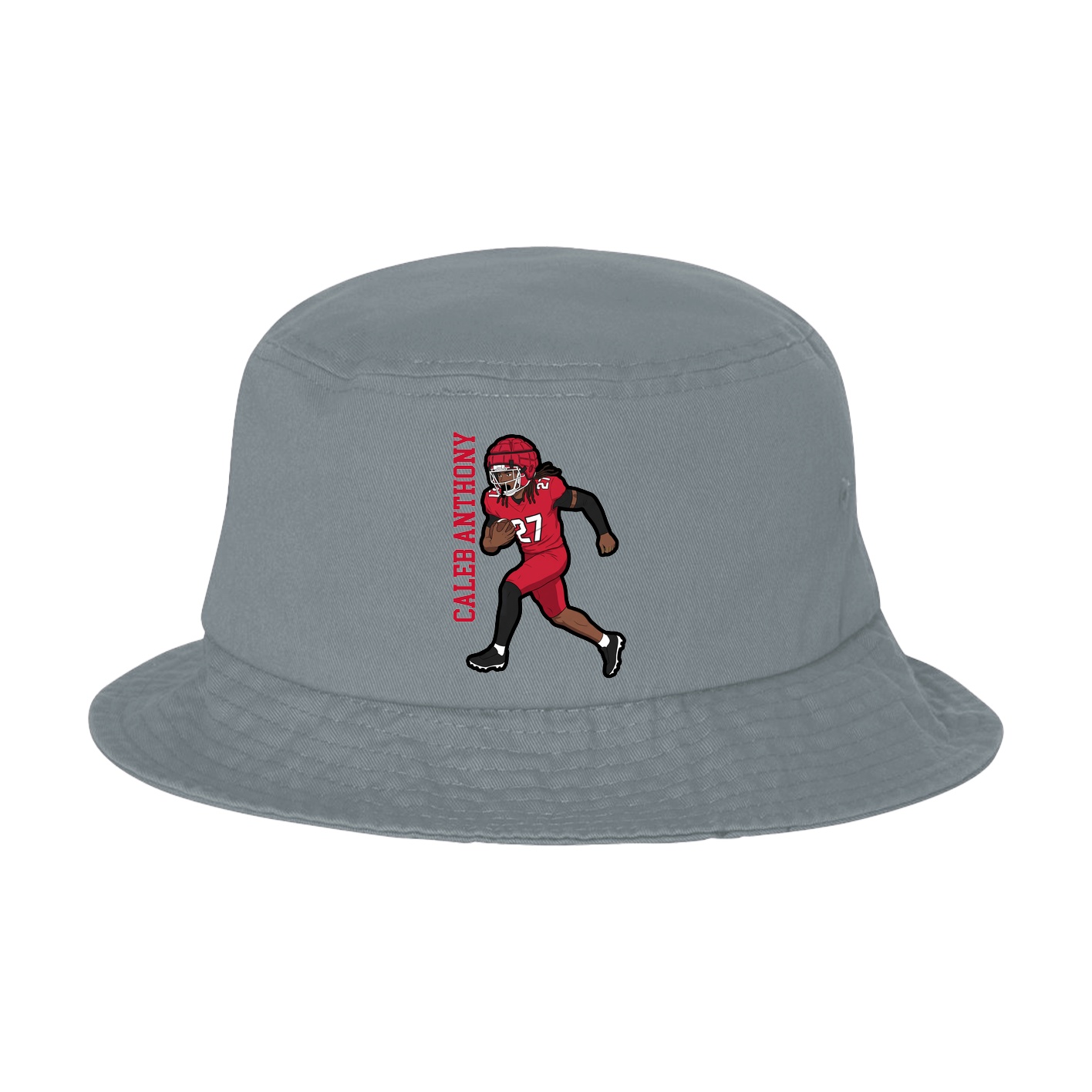 Bucket Cap — Name Vertical in Grey