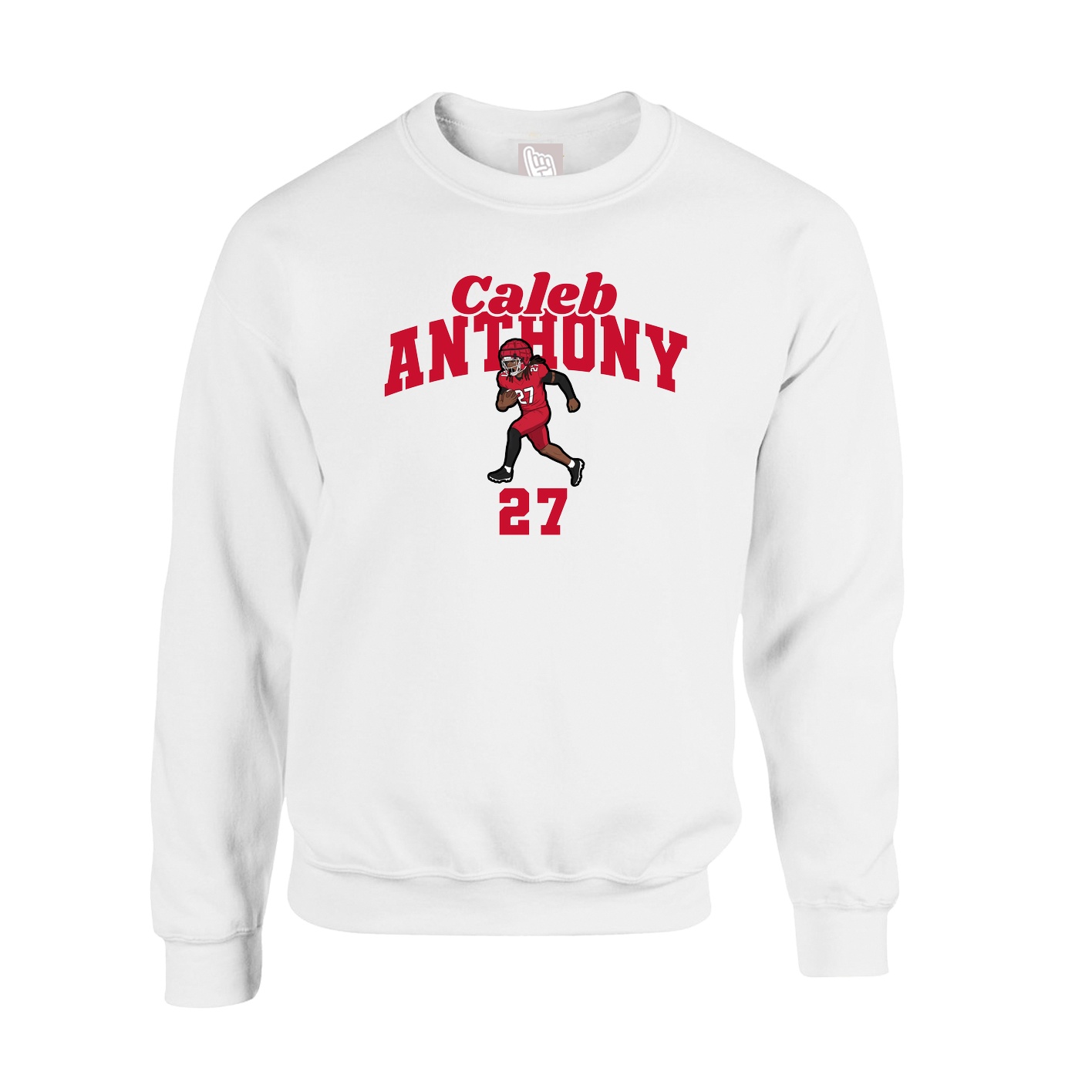 Fleece Crew — Signature Arch in White