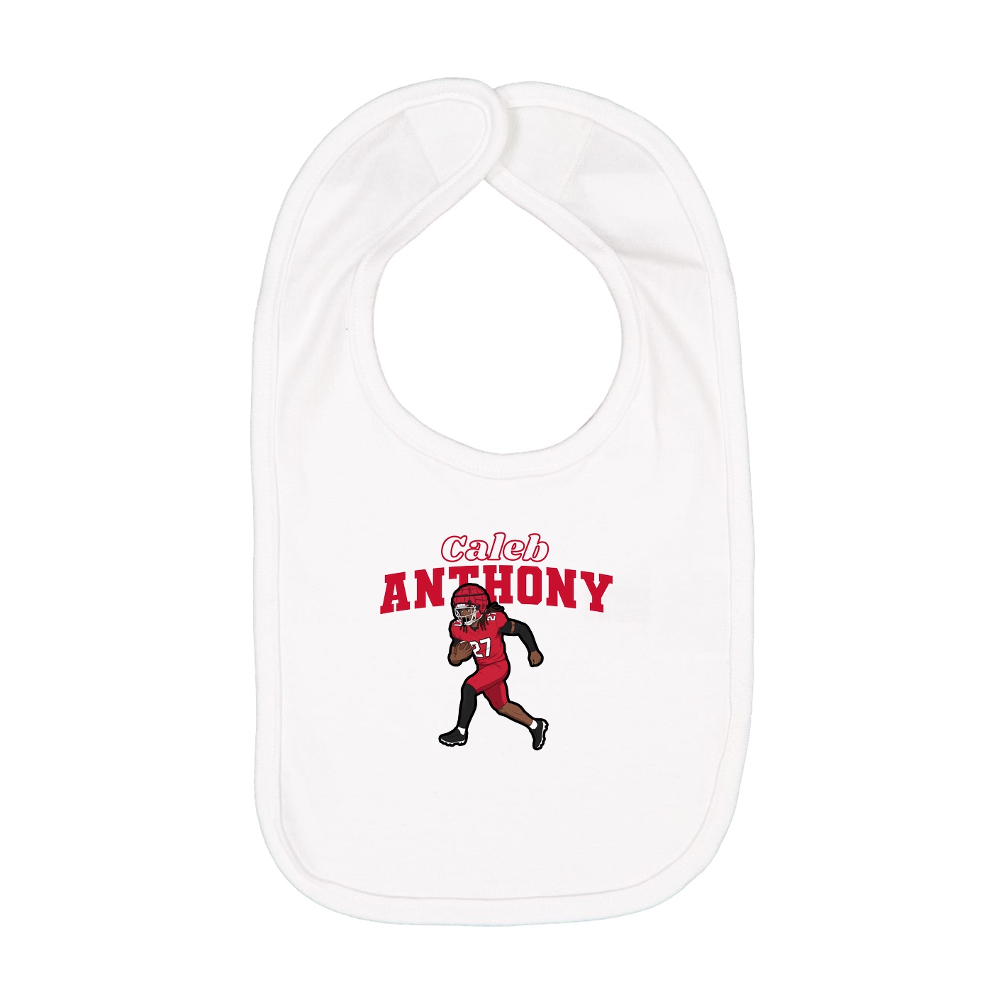 Infant Bib — Name Arch in White