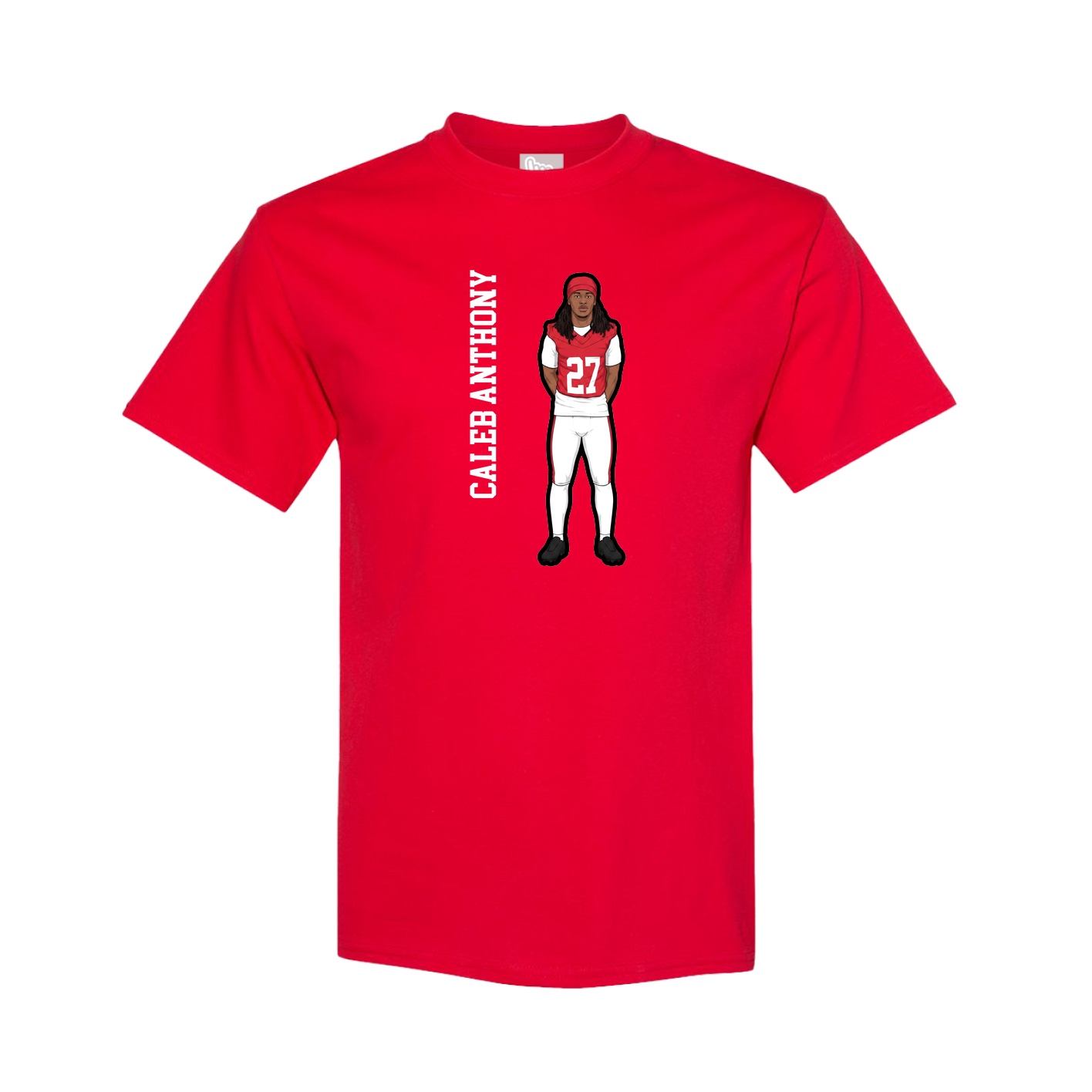 Tee — Name Vertical in Red