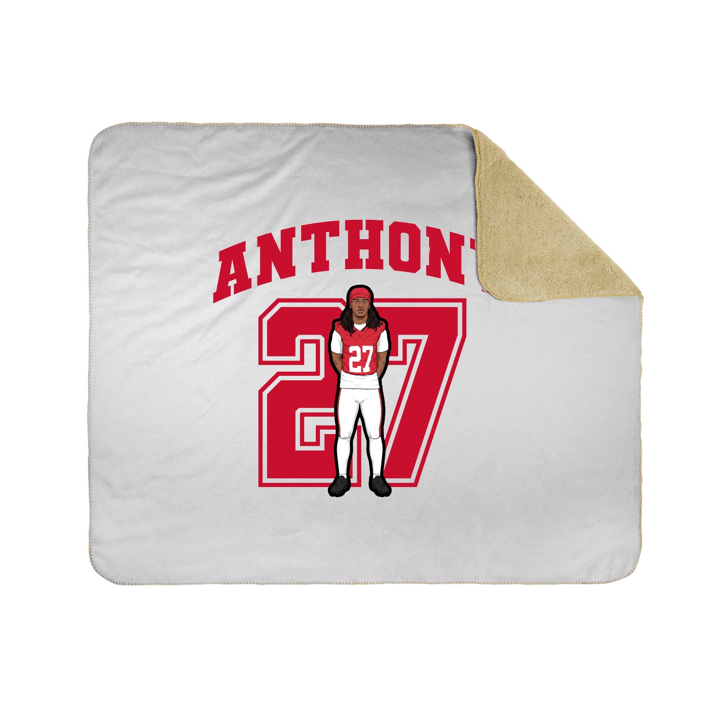 Throw Blanket — Number in White