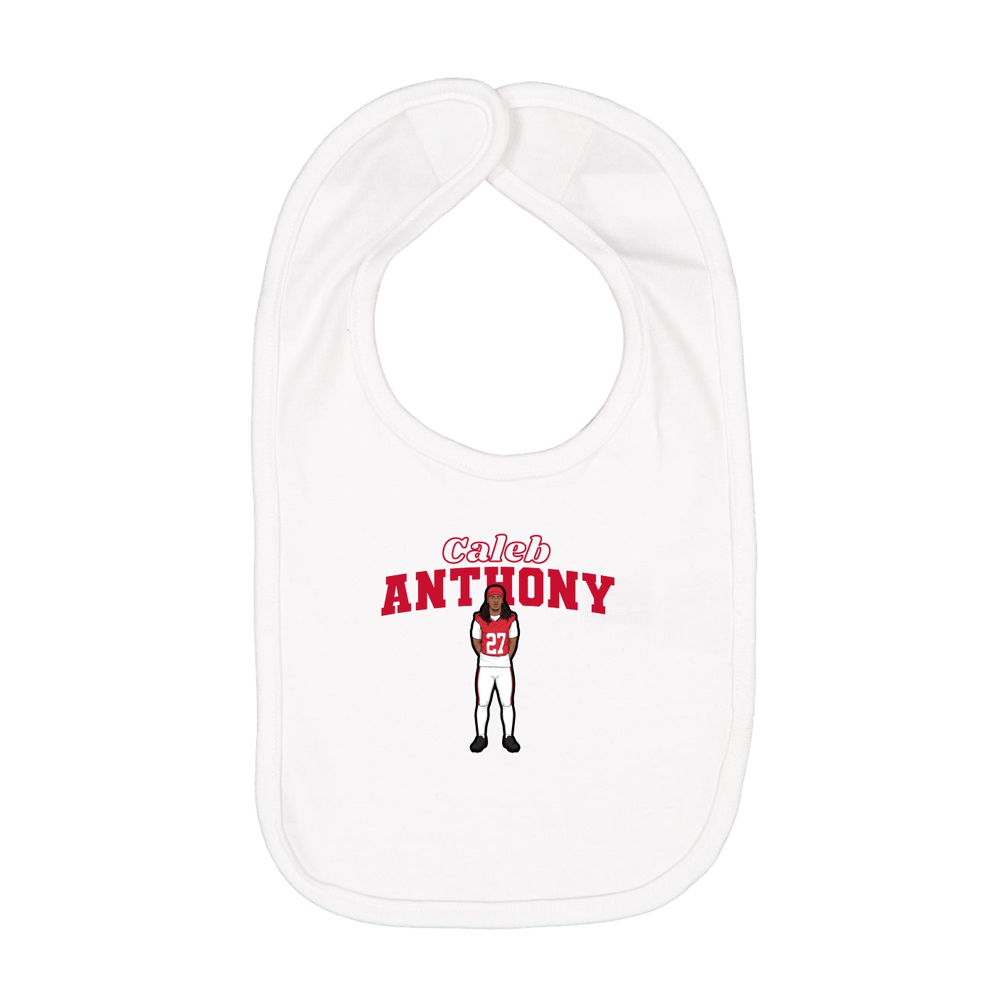 Infant Bib — Name Arch in White