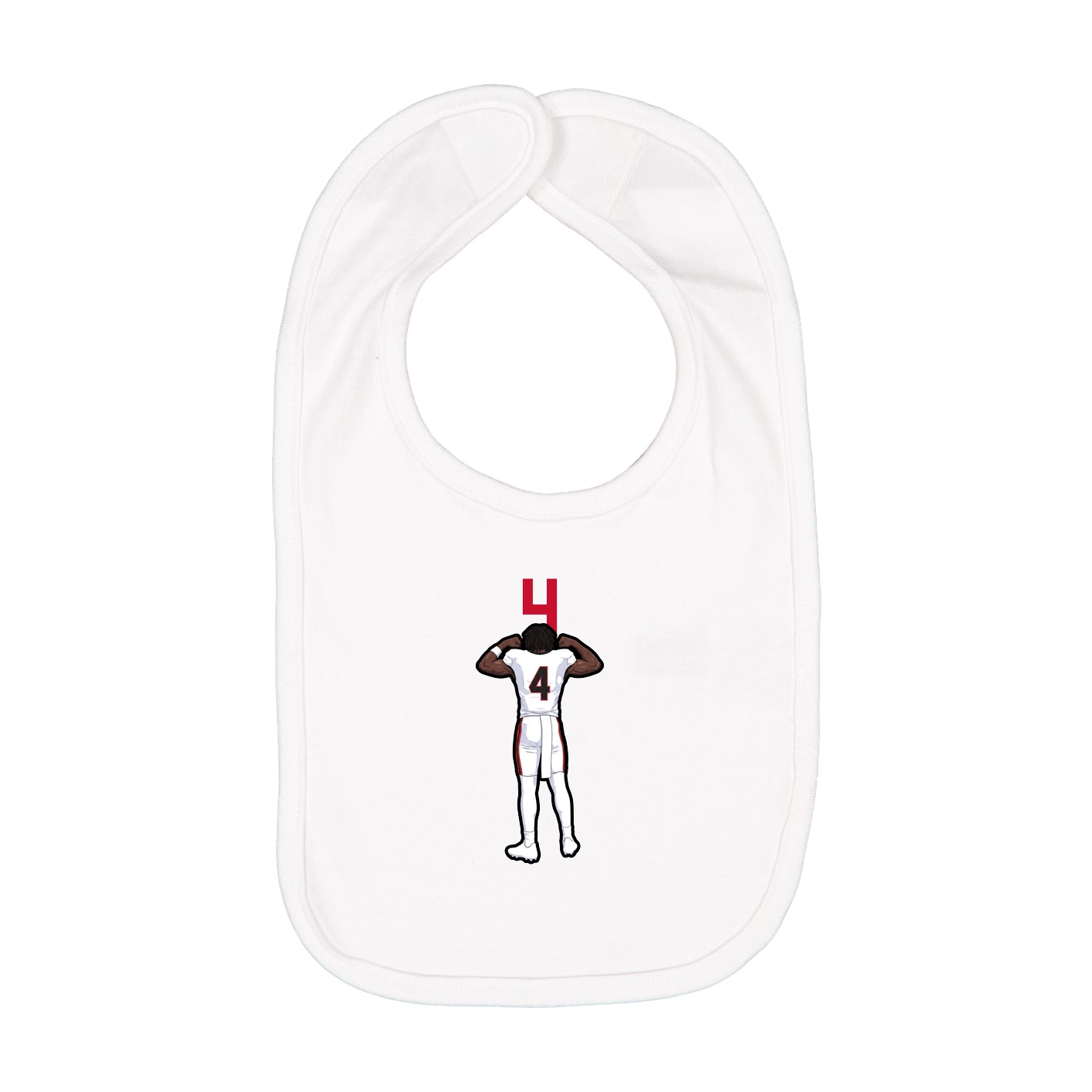 Infant Bib — Number Top in White