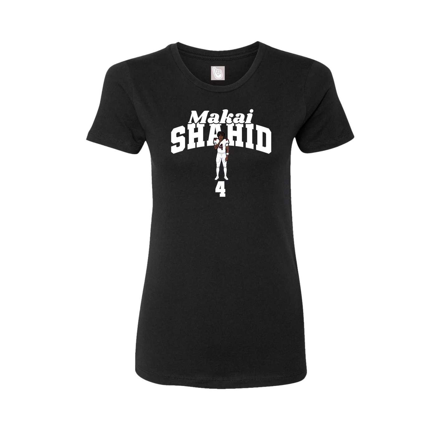 Fitted Women's Tee — Signature Arch in Black