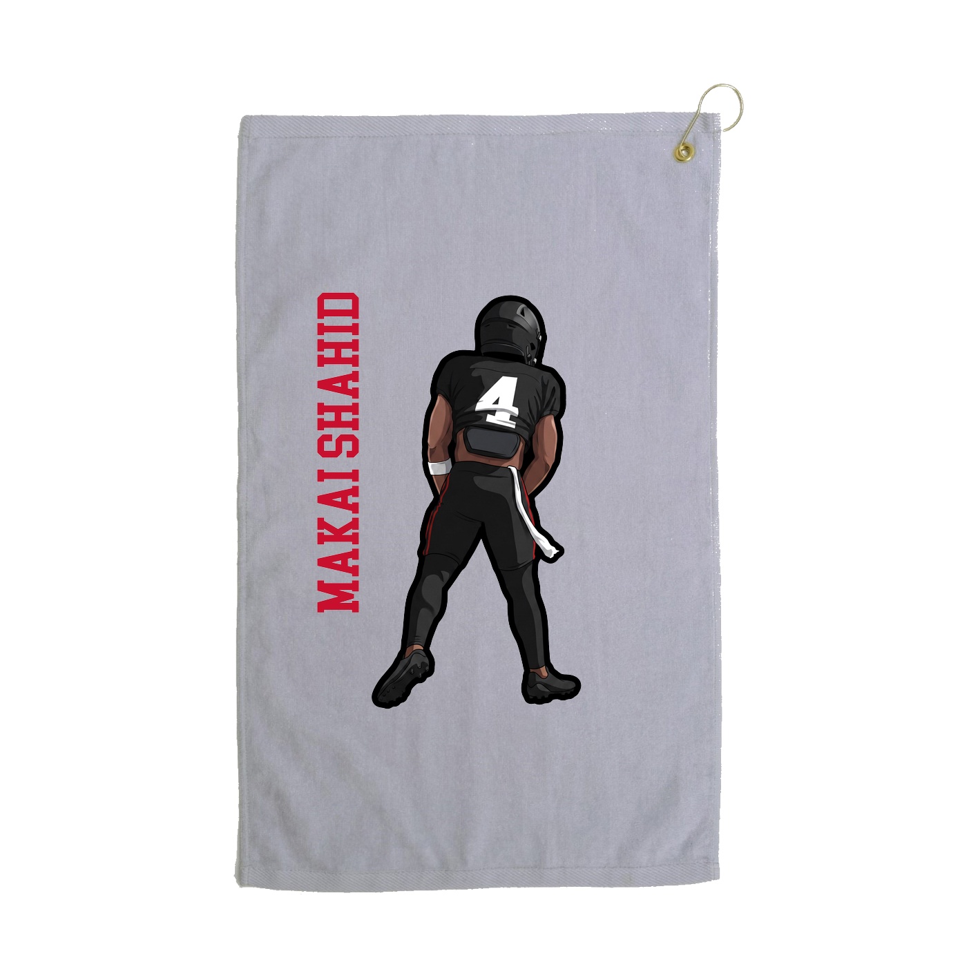 Golf Towel — Name Vertical in Grey