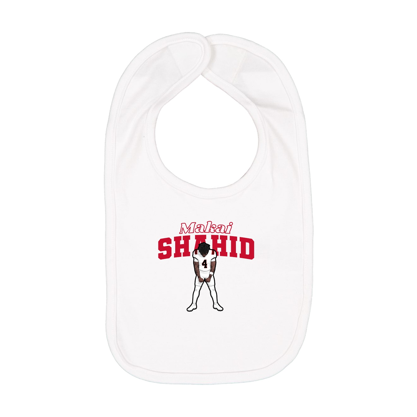 Infant Bib — Name Arch in White