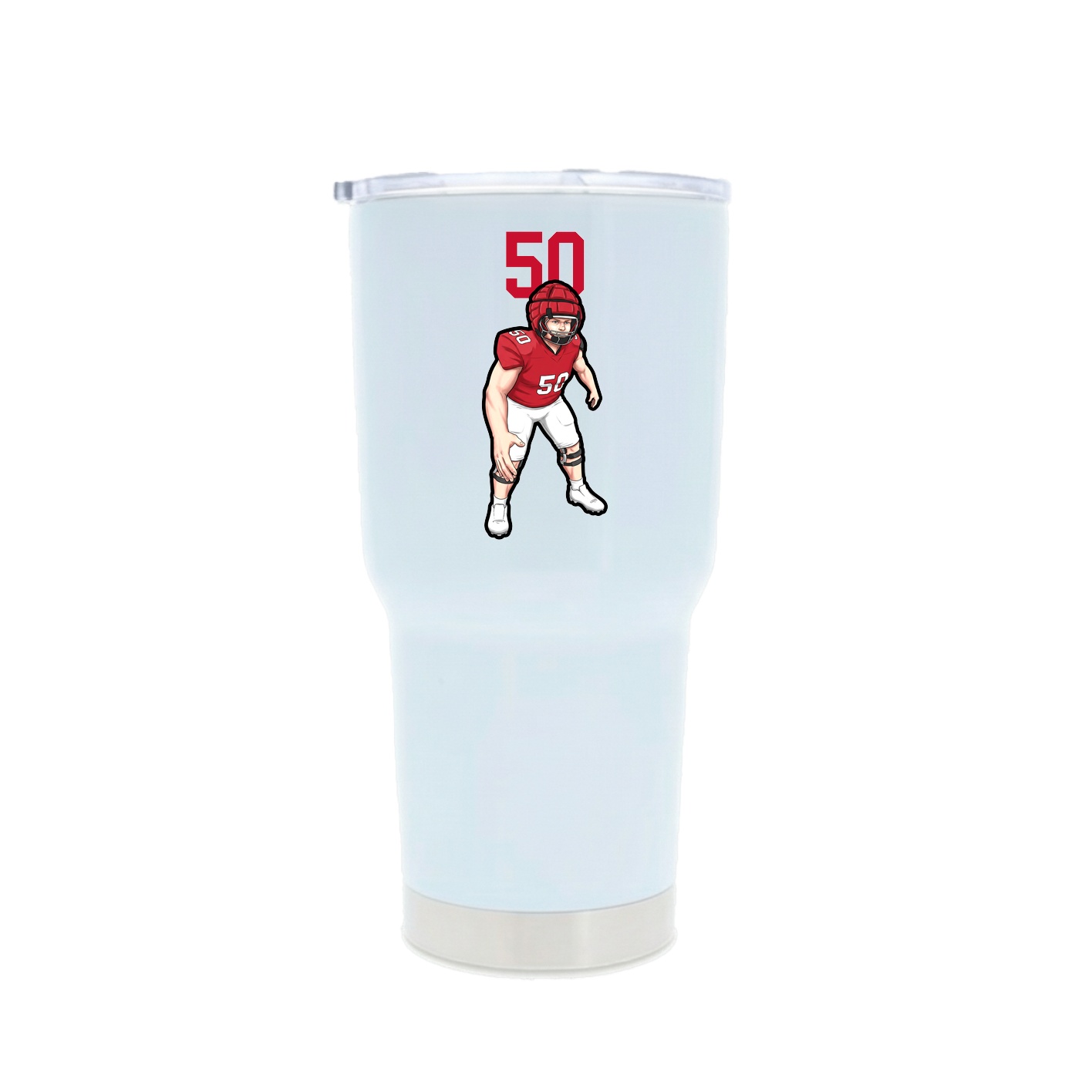 30oz Stainless Steel Tumbler — Number Top in White