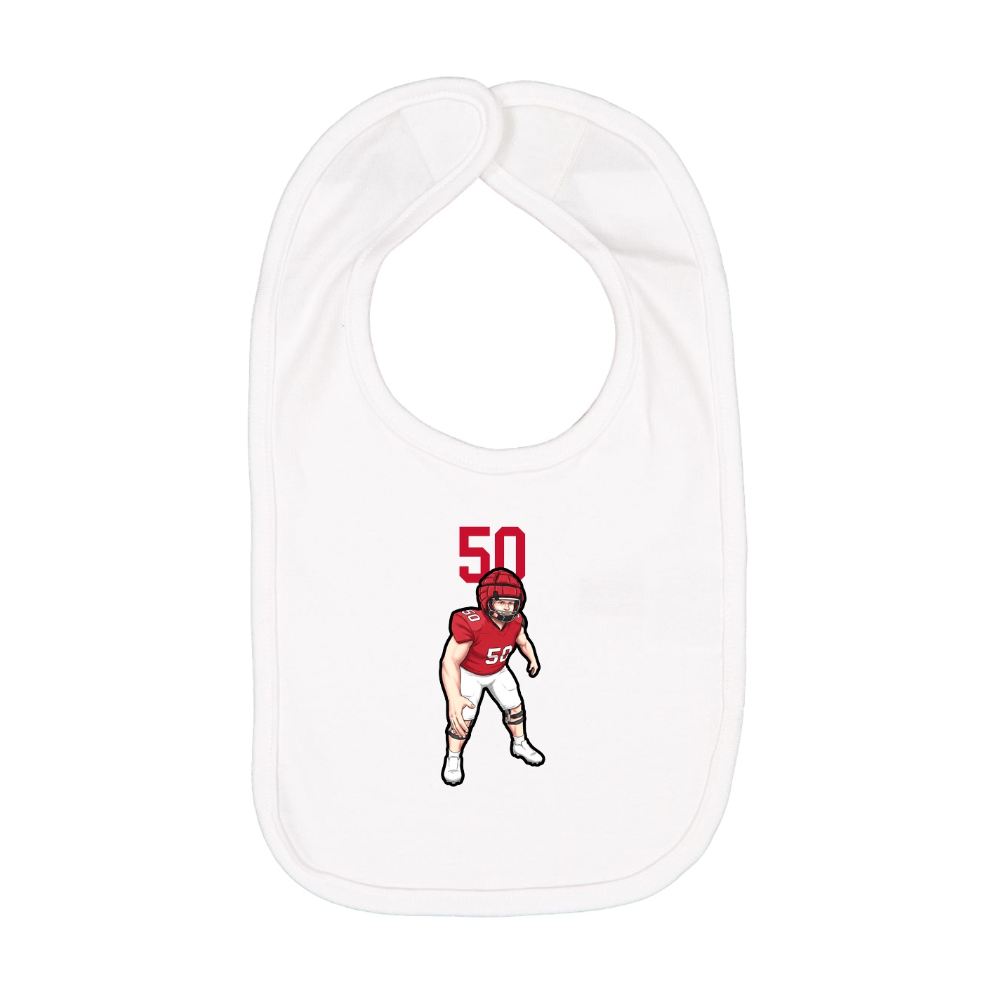 Infant Bib — Number Top in White