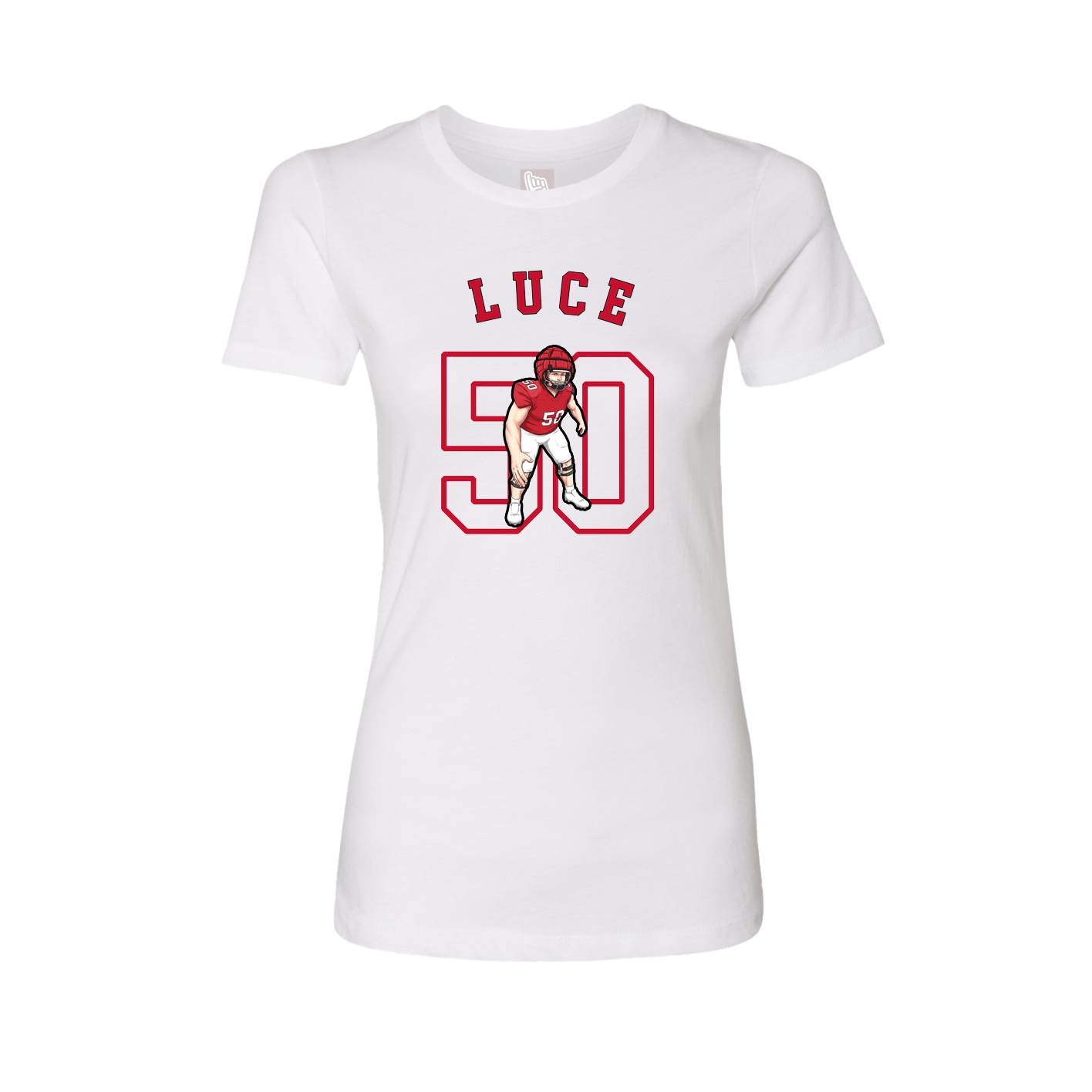 Fitted Women's Tee — Shirsey Arch in White